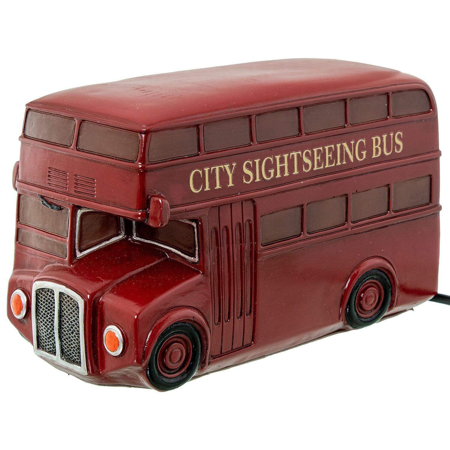 Rote LED-Tischleuchte aus Polyresin für Busse, 22 x 11 x 12 cm, nicht austauschbare LED ST62485