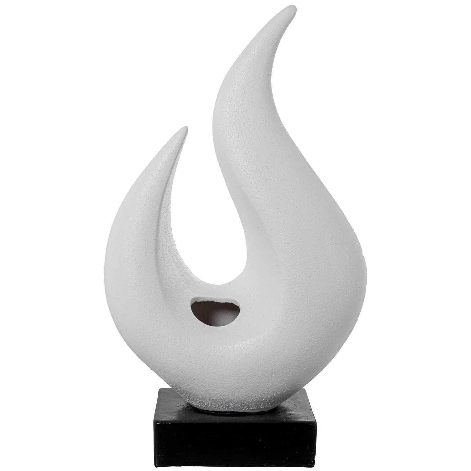 Abstrakte Keramikfigur, sandweiß und gold, 30x15x54cm ST62541