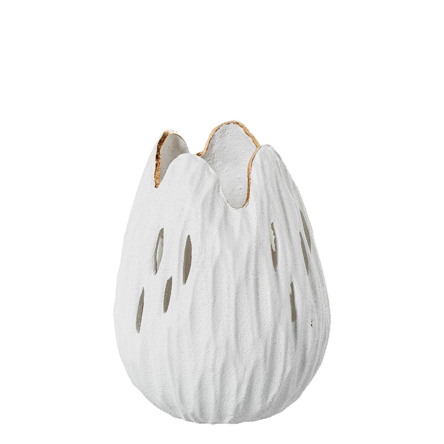 Durchbrochene Keramikvase 27 cm, sandweiß, goldfarben 20 x 20 x 27 cm ST62535