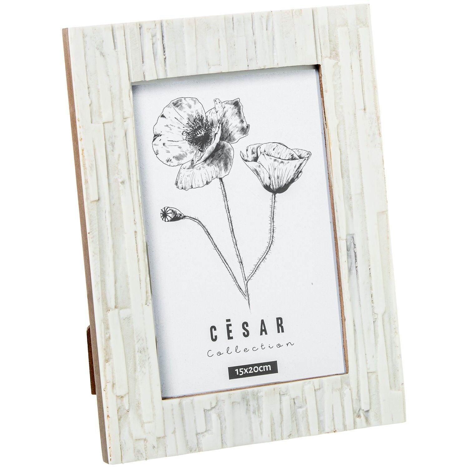 Bilderrahmen 15x20cm aus Knochenharz mit Holzsockel 15x20cm ST62595
