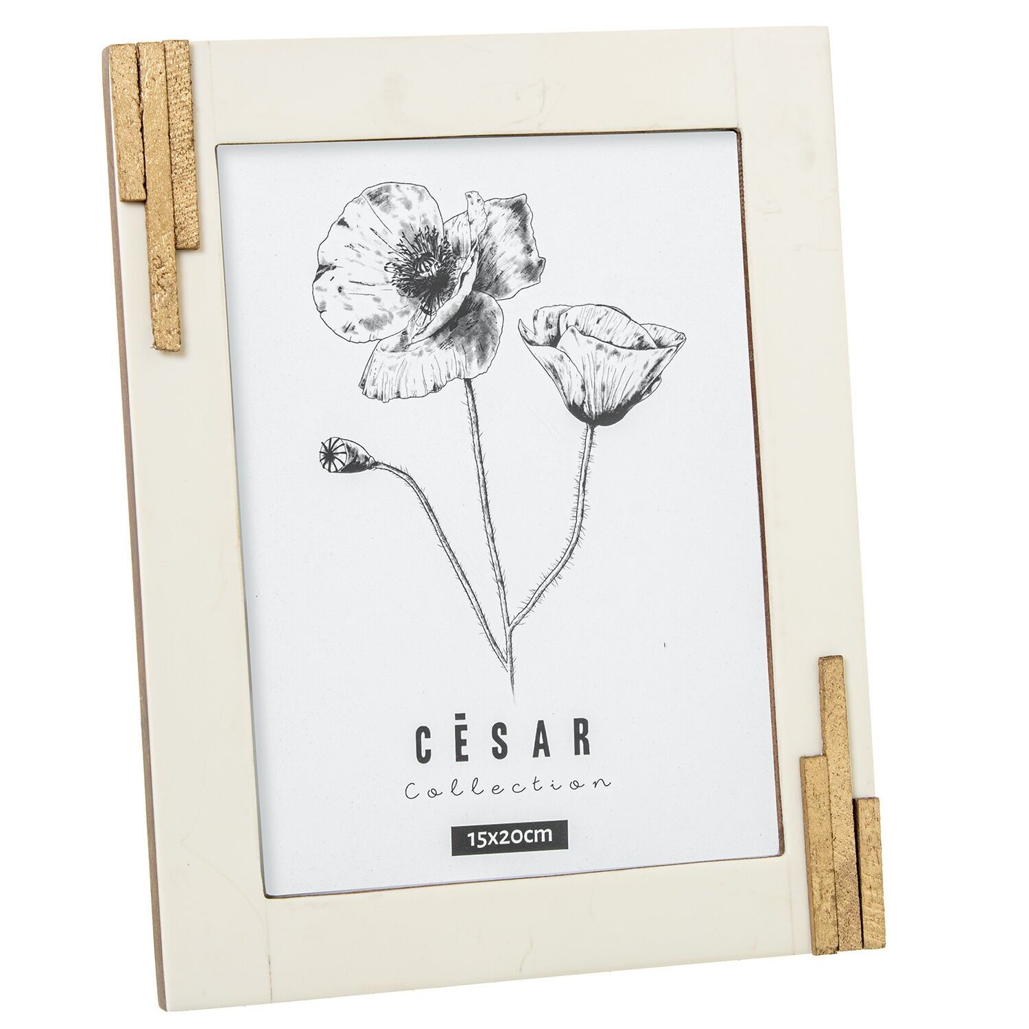 Bilderrahmen 15x20cm aus Knochenharz mit Holzsockel 15x20cm ST62598