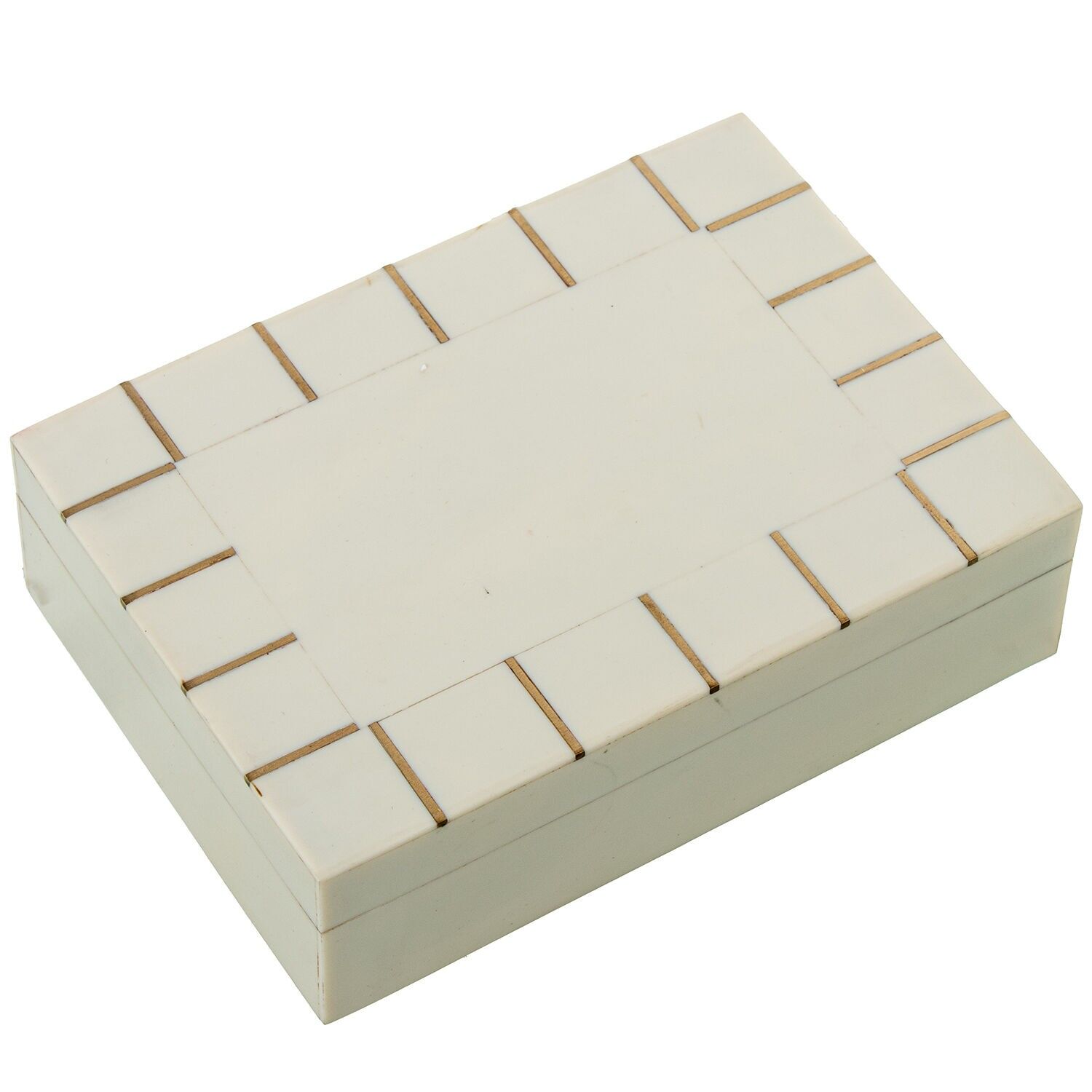 Box aus Knochenharz mit Holzsockel 18x5x13cm ST62602