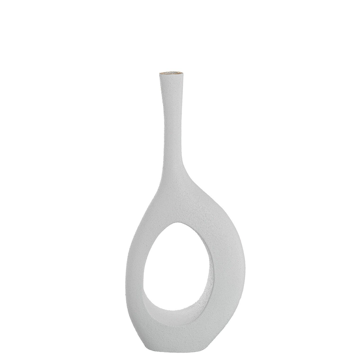 Keramikvase 60 cm, weiß, Bogen, goldfarbenes Sandfinish, 25 x 9 x 60 cm, ST62631