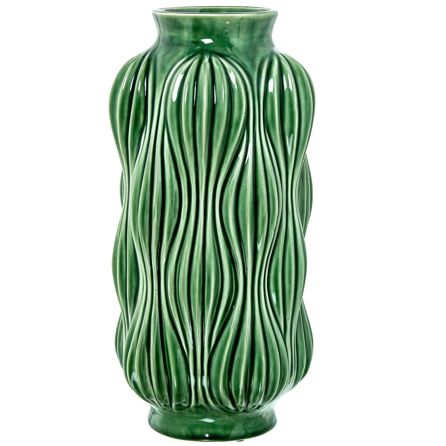 Keramikvase, 38 cm, glänzend grün, 20 x 20 x 38 cm, Öffnung: 9,5 cm, ST62649