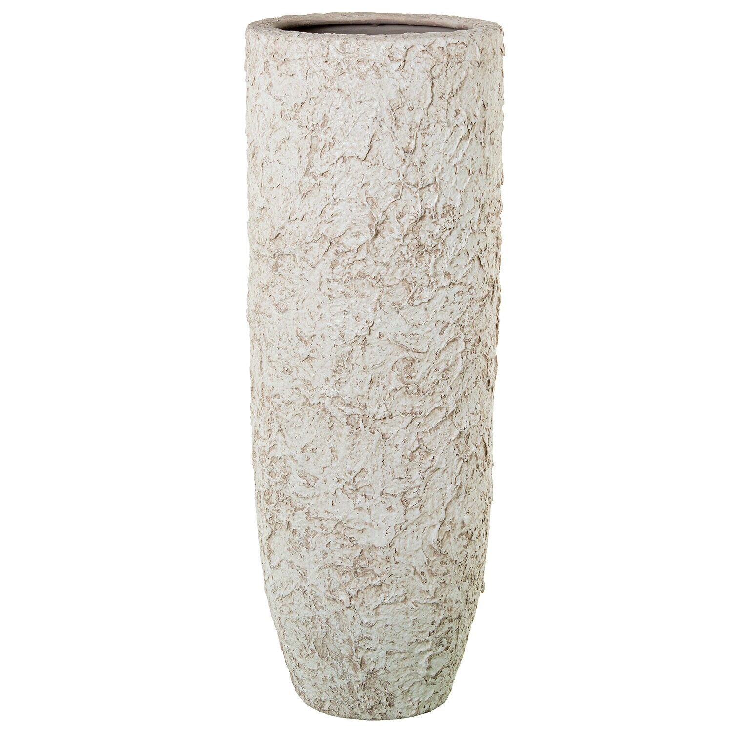 Keramikvase 80 cm rustikal weiß 30 x 80 cm ST63334