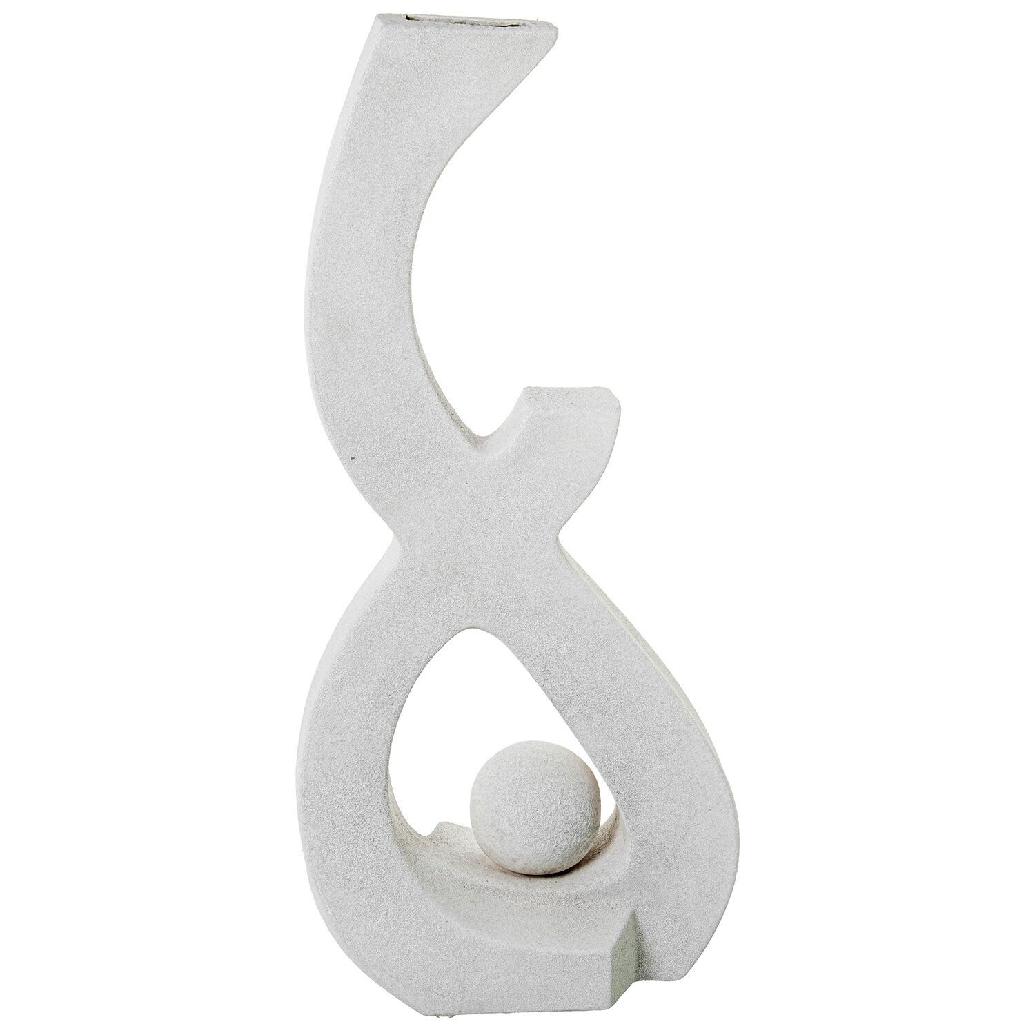 Keramikfigur 76 cm abstrakt beige sand 35x20x76cm ST63328