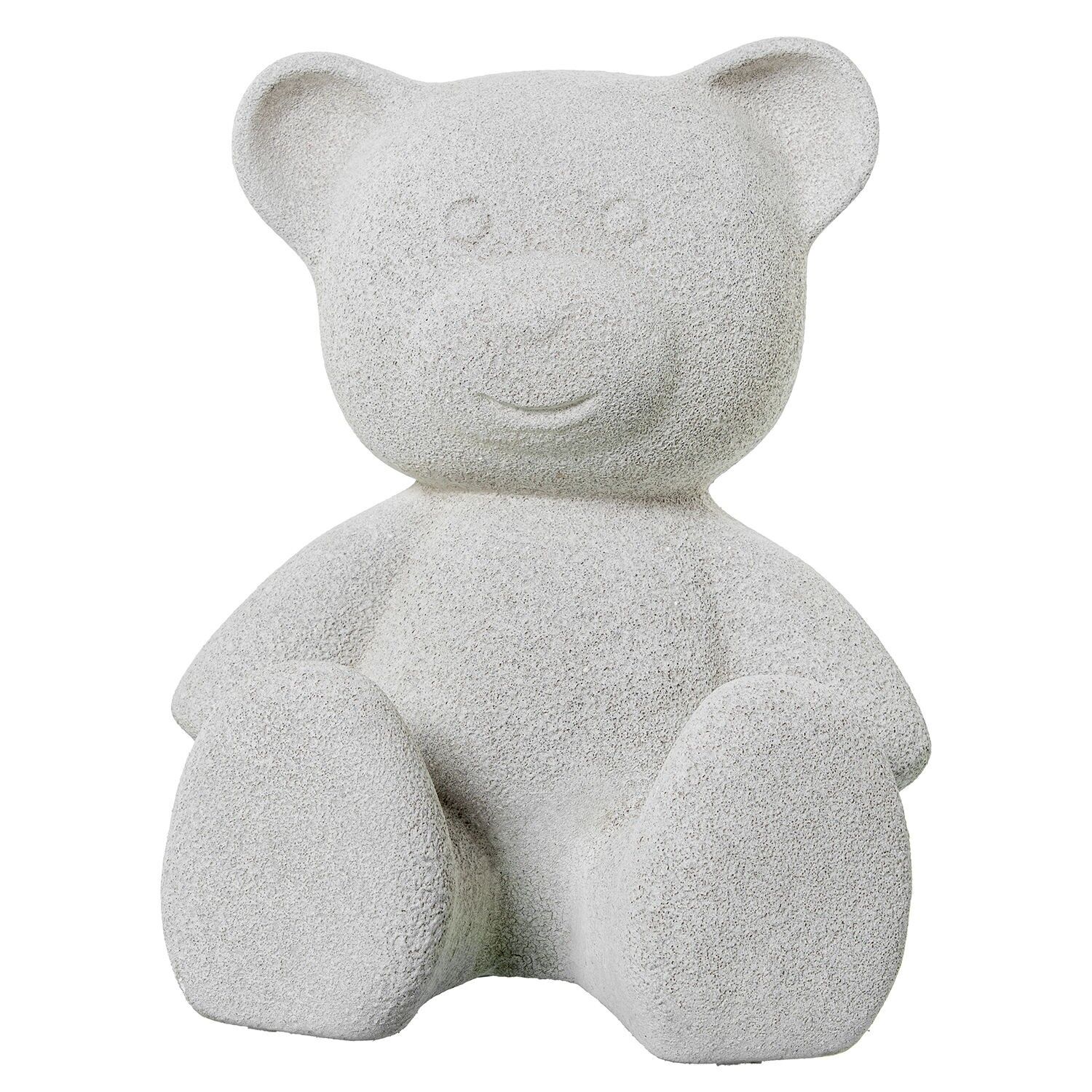 Sandgraue Keramik-Bärenfigur 20x20x23cm ST63351