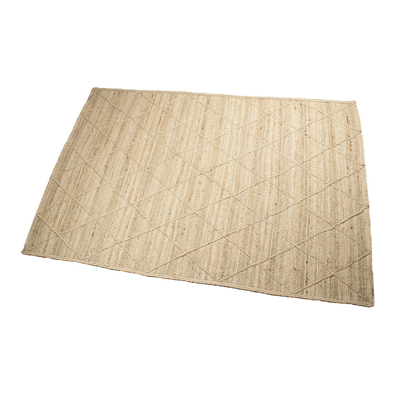 Tapis en jute 160x230cm, motif losanges naturels, ST63769