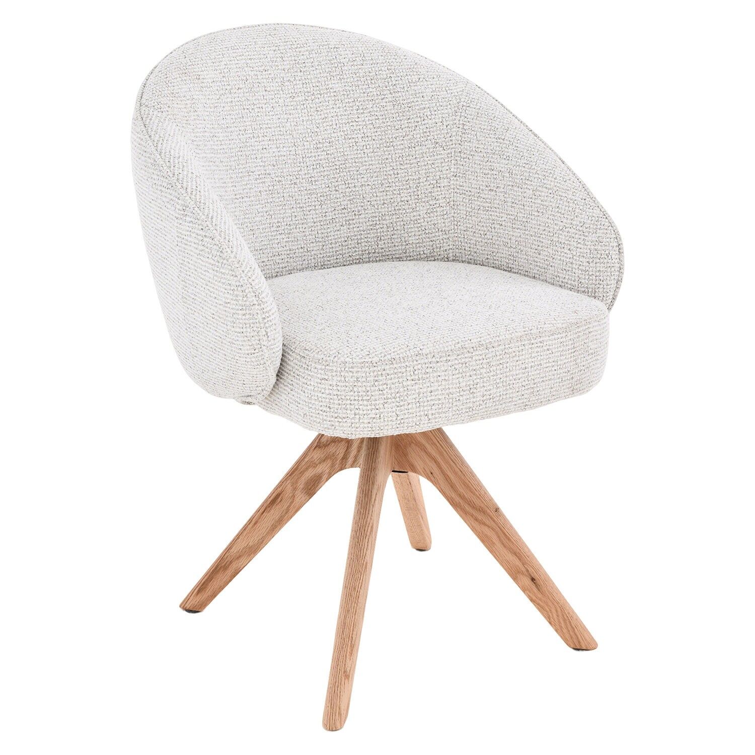 Drehsessel, Holz, beiger Stoff, Holzbeine, 62 x 61 x 77 cm, Sitzhöhe: 49 cm ST65952