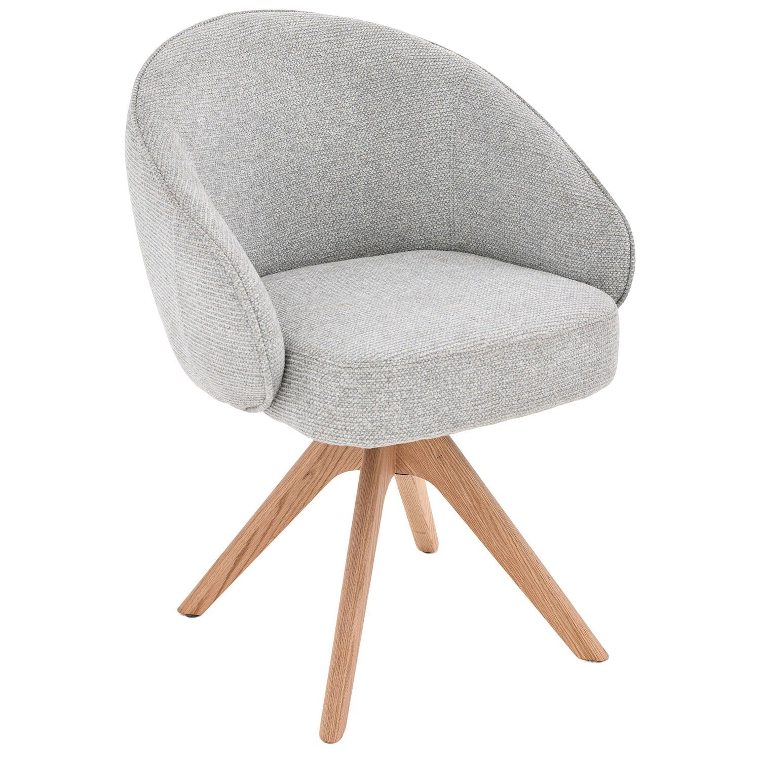 Drehsessel, Holz, grauer Stoff, Holzbeine, 62 x 61 x 77 cm, Sitzhöhe: 49 cm ST65953