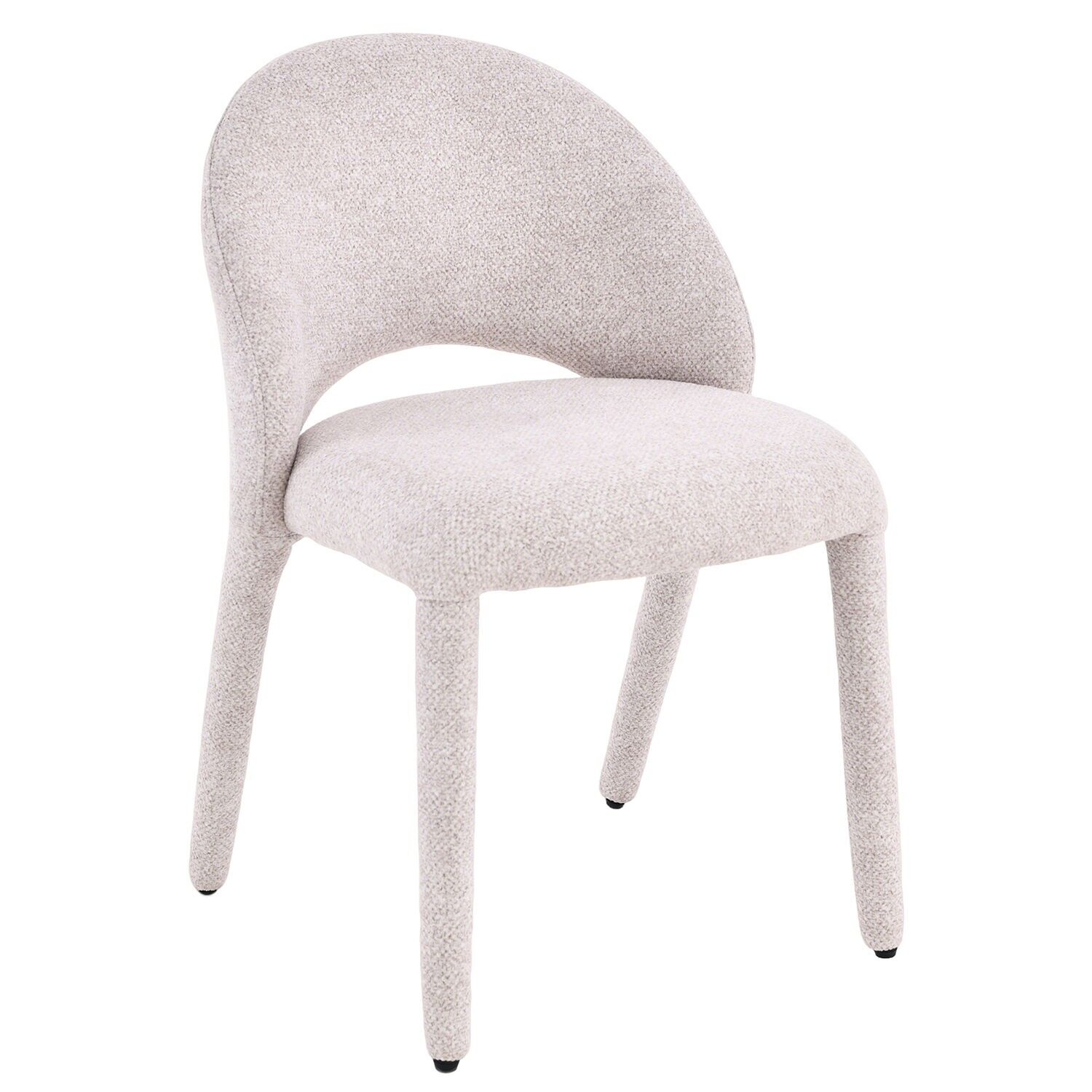 Stuhl aus Holz und Metall, bezogen mit beigefarbenem Stoff, 47 x 61,5 x 85 cm, Sitzhöhe: 48,5 cm, ST65954