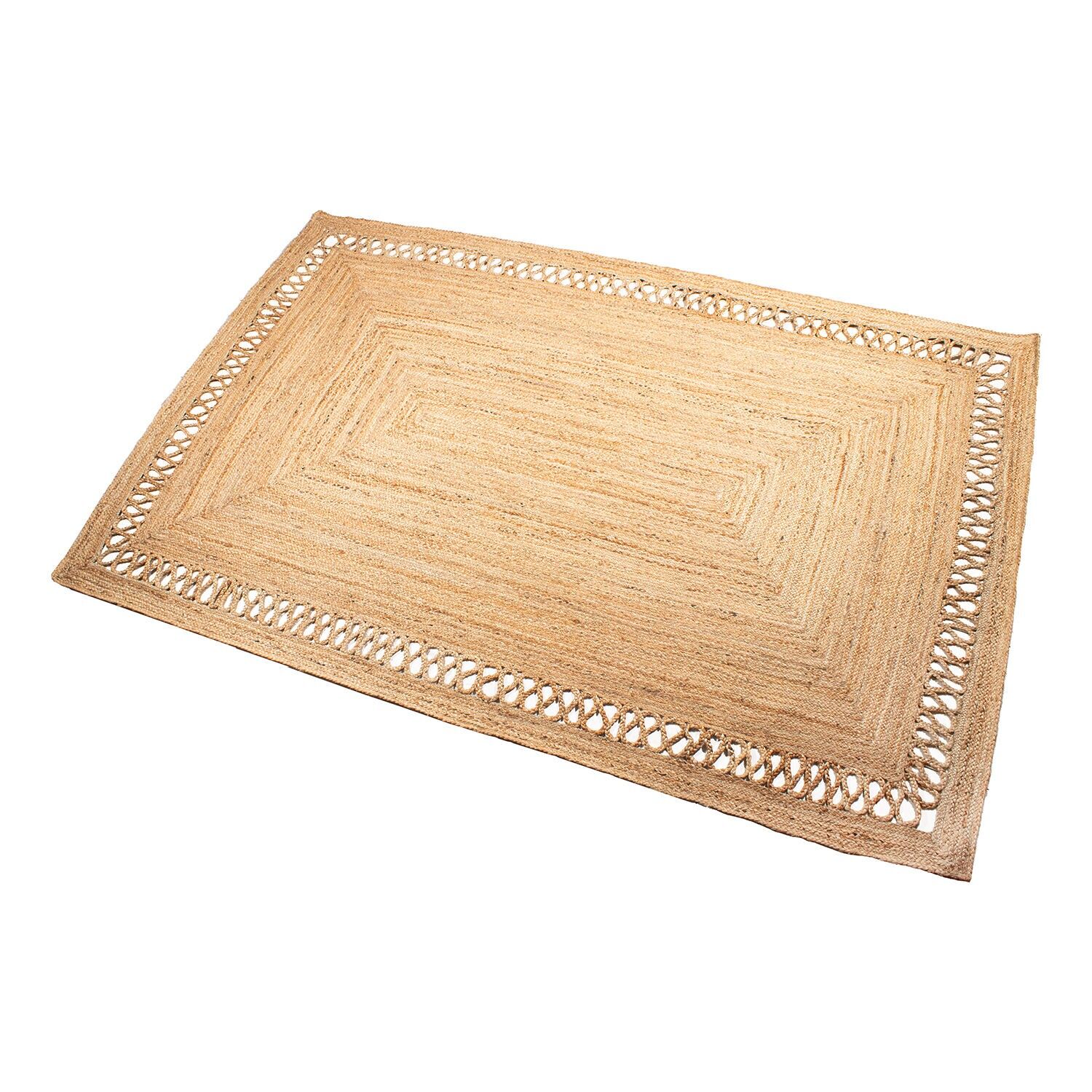 Tapis en jute naturel 160x230cm avec rectangle ajouré 160x230cm ST63777