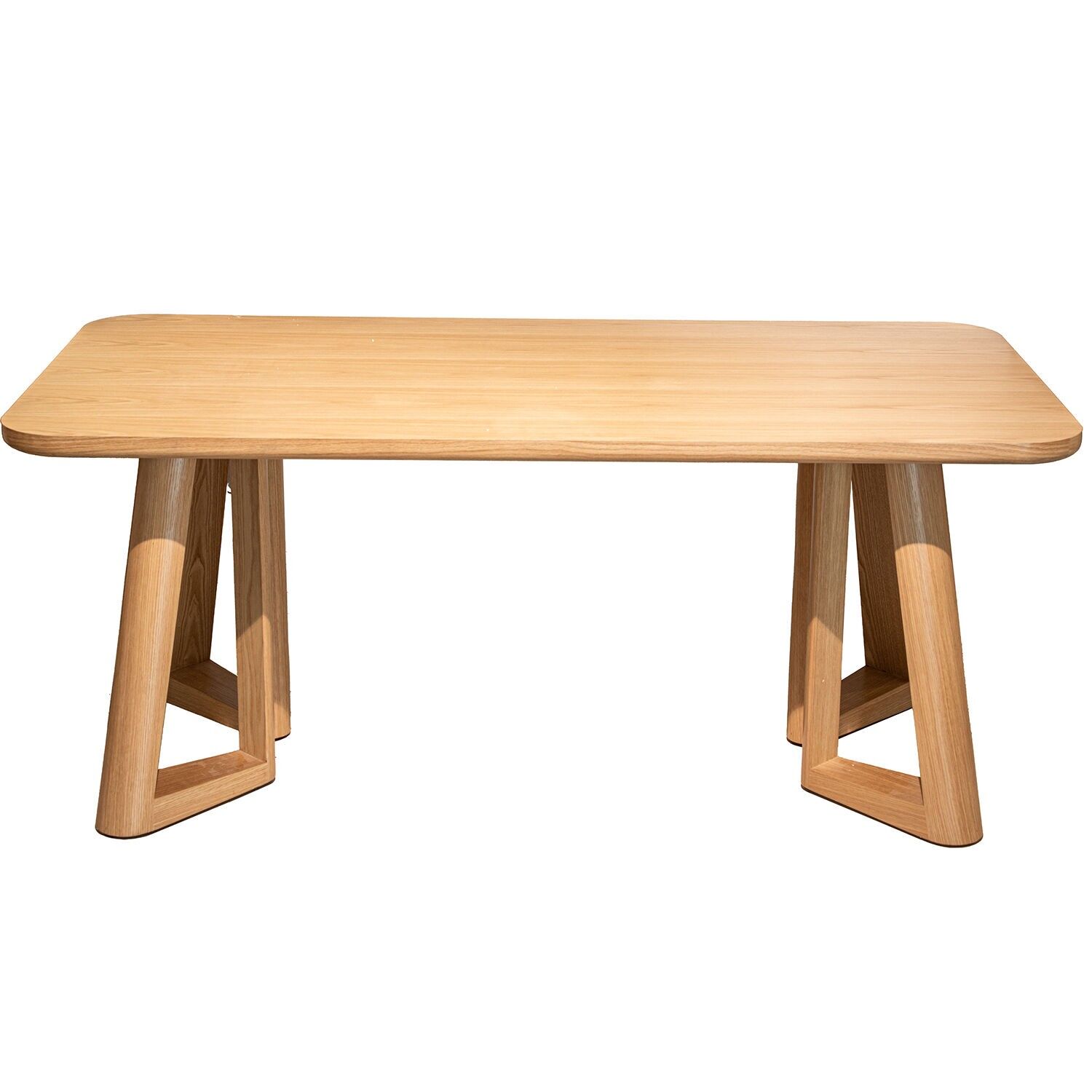 Esstisch aus MDF und Eschenfurnier, Eichenfarbe, 92339, 200x100x76cm ST65973