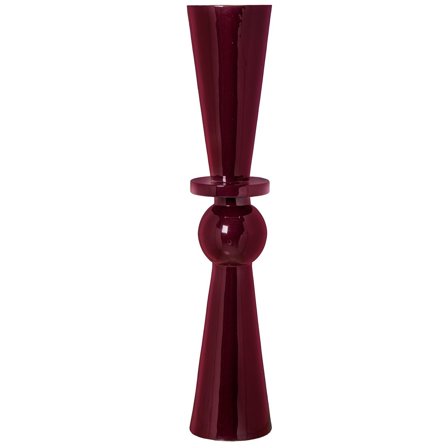 Burgundy enameled metal vase 20x98cm ST67761