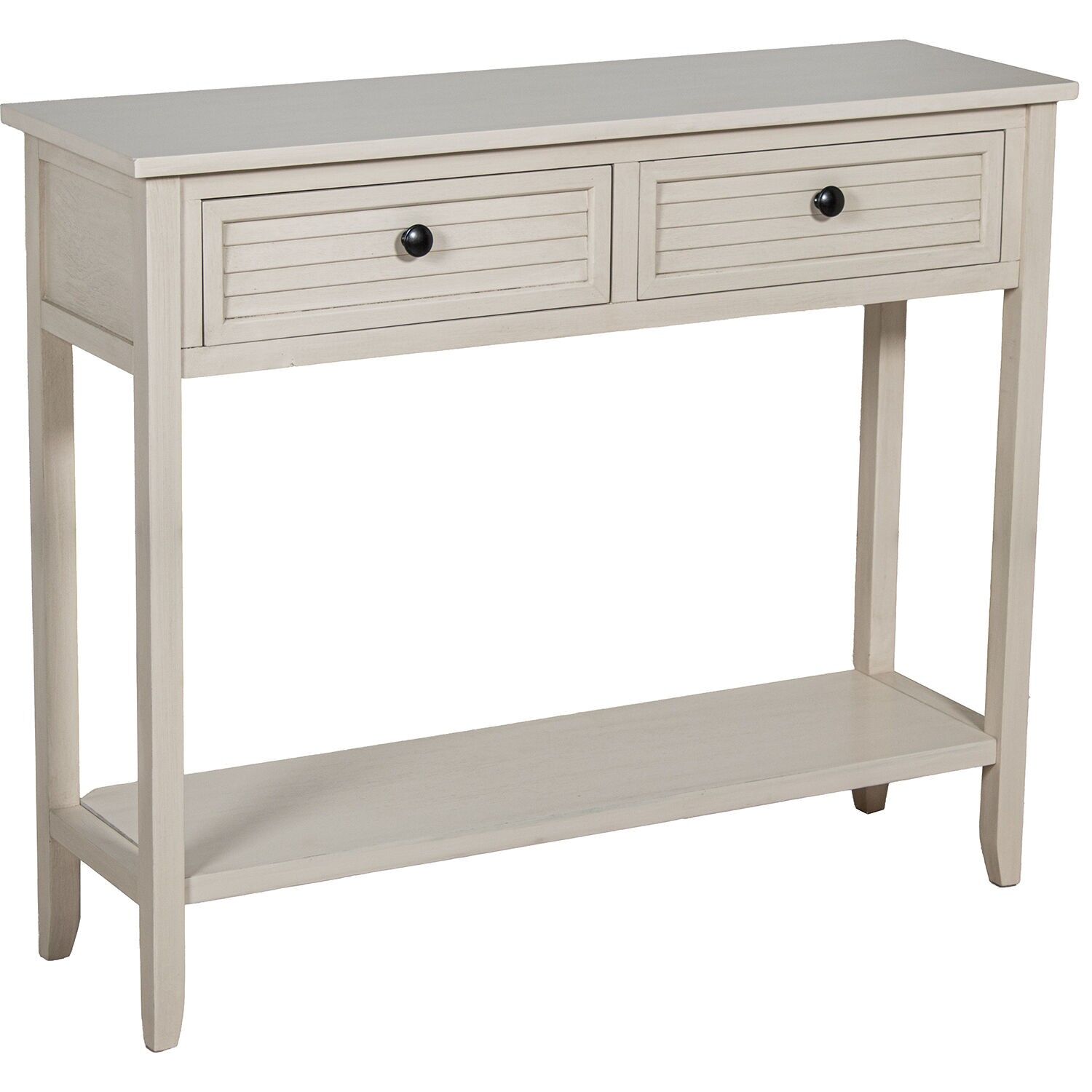 Wooden entryway table with 2 drawers, beige, 90x28x75cm ST68080