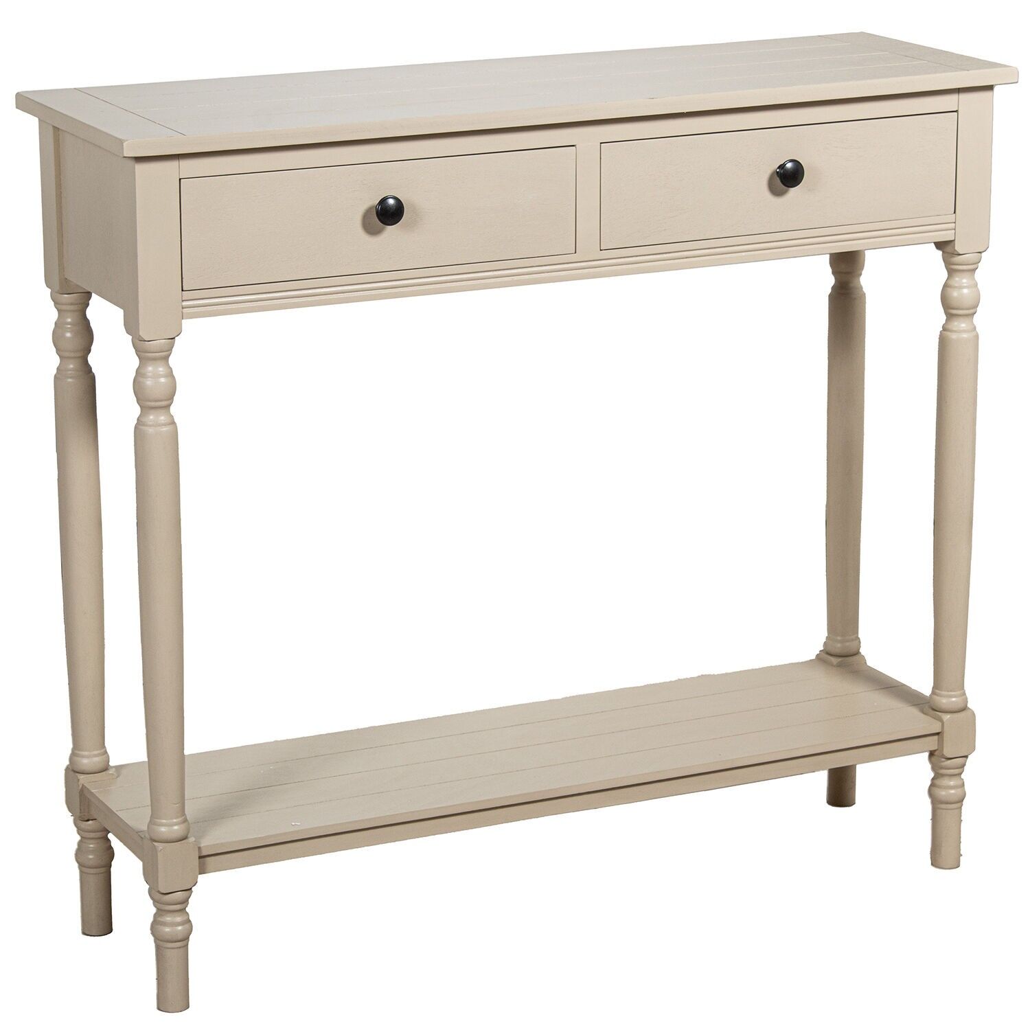 Wooden entryway table with 2 drawers, taupe color, 90x28x81cm ST68085