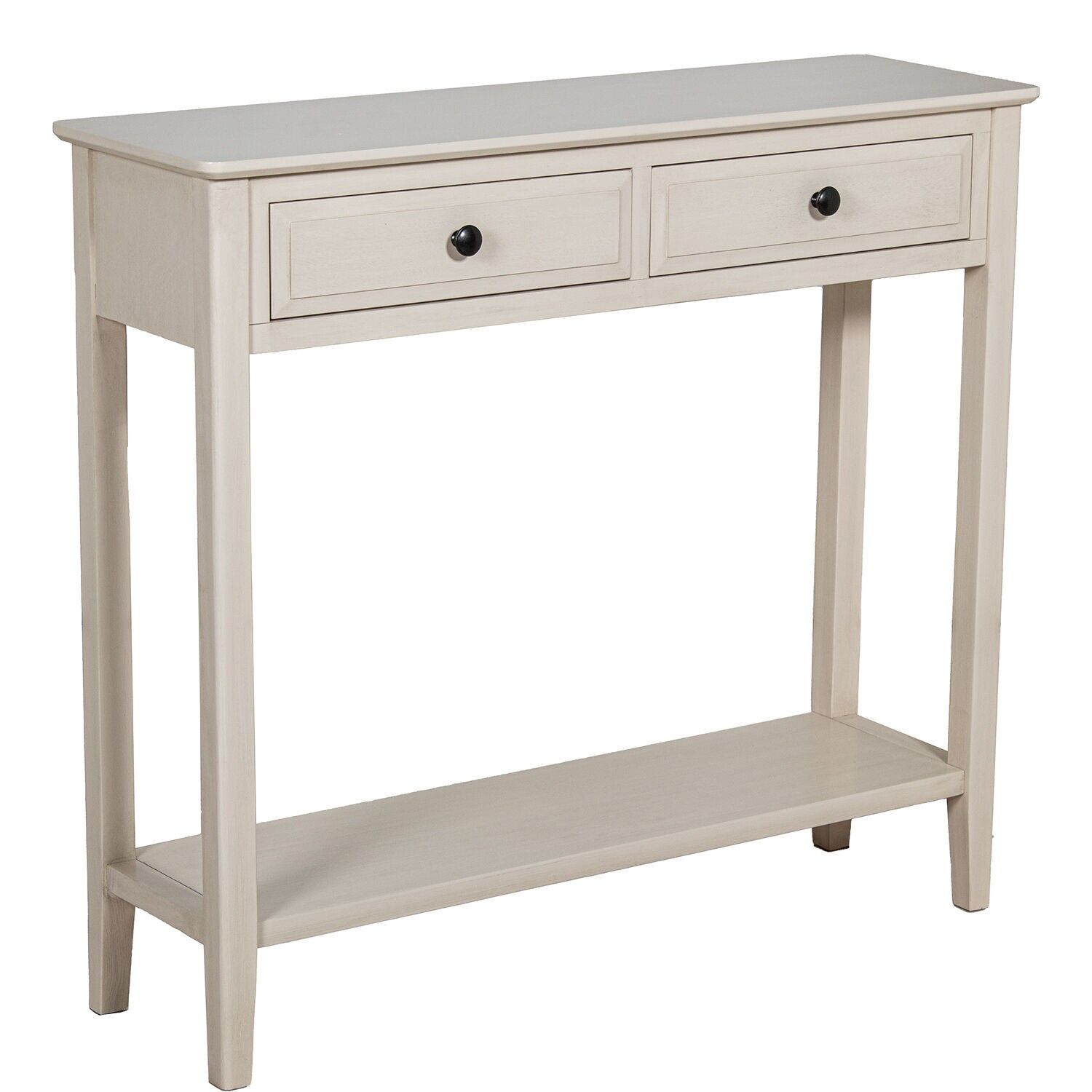 Wooden entryway table with 2 drawers, beige, 90x28x81cm ST68095