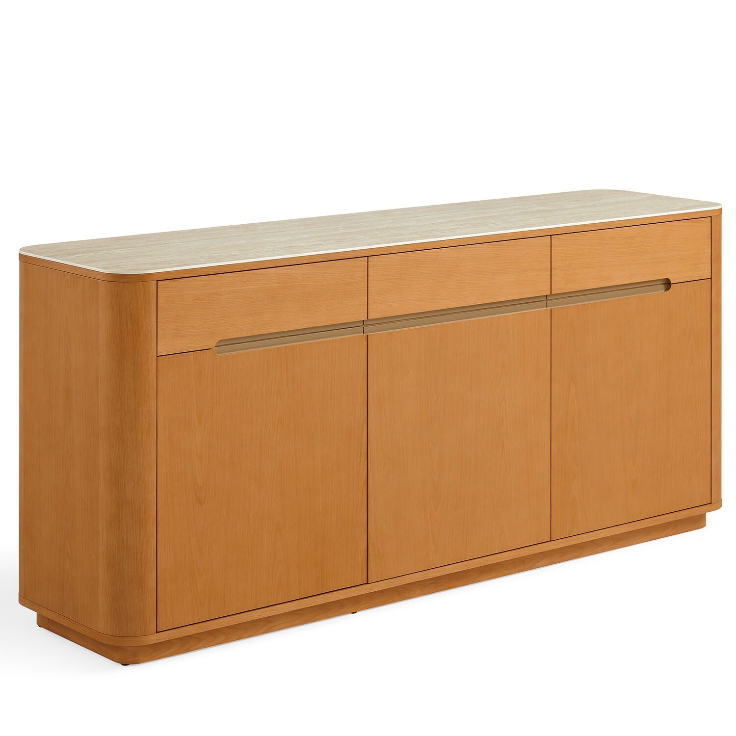 Oak wood sideboard with 3 drawers and 3 doors 180x45x81cm ST68465