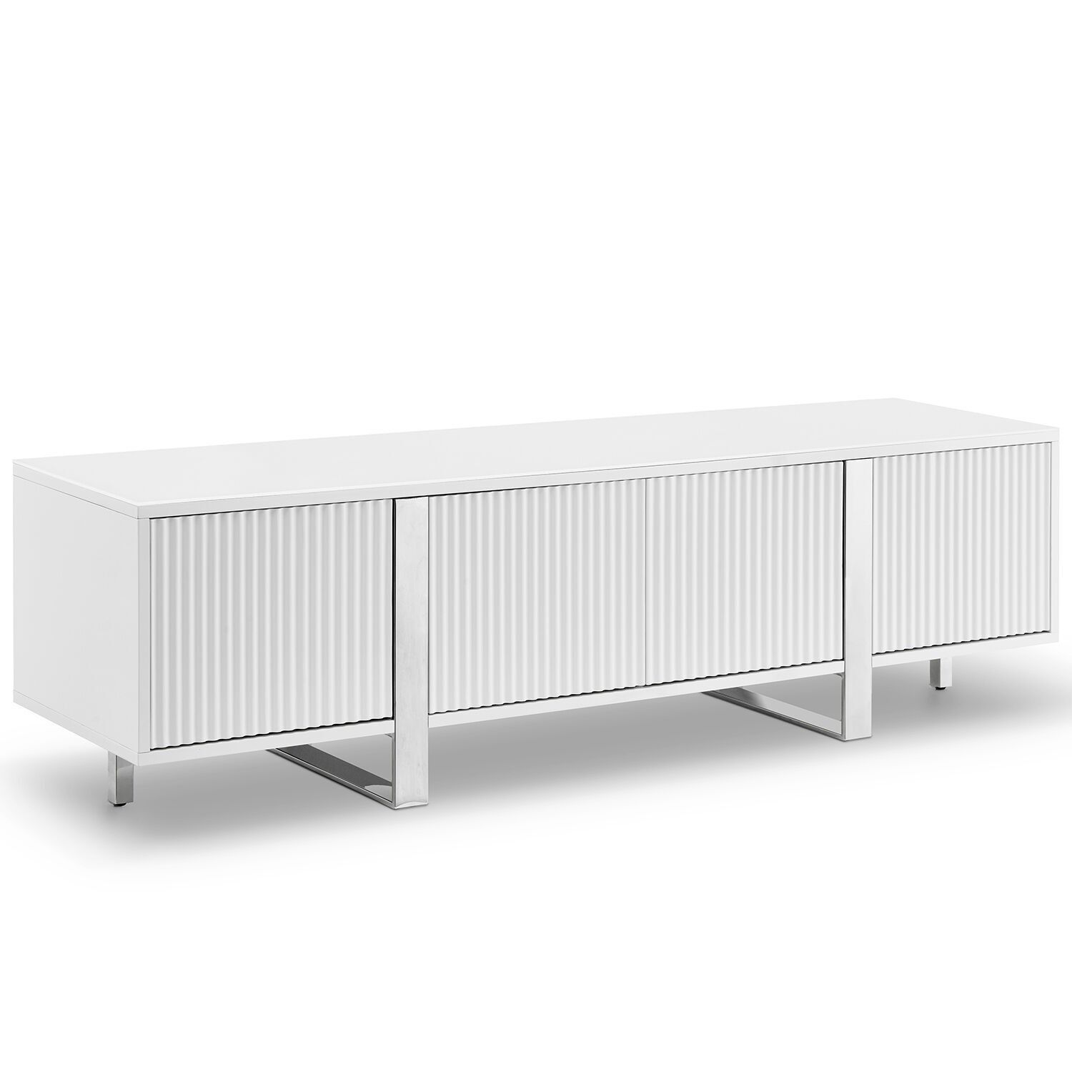White wooden TV stand with 4 doors and 91232 180x45x55cm ST68473