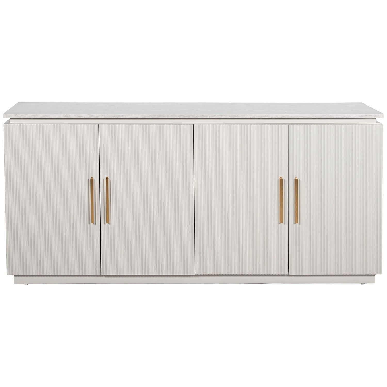 Sideboard aus Holz mit 4 Türen, beige, 160x40x76cm ST68481