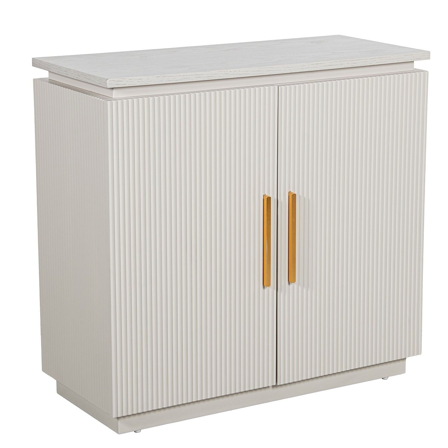 Eingangsschrank aus Holz mit 2 Türen, beige, 80x35x76cm ST68482