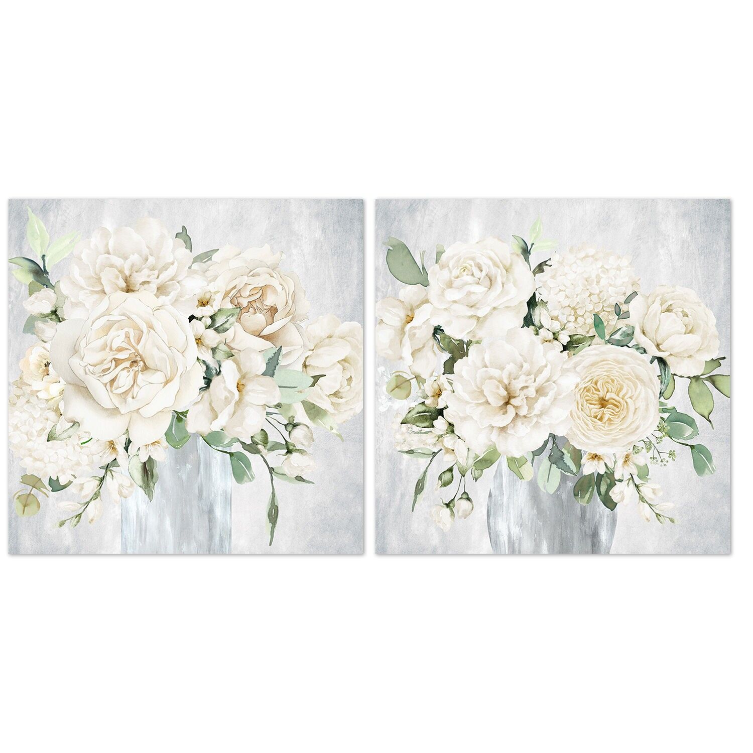 Leinwandbild mit Holzrahmen, 40 % handgefertigt, verschiedene Blumen, 80 x 80 x 3 cm ST69263