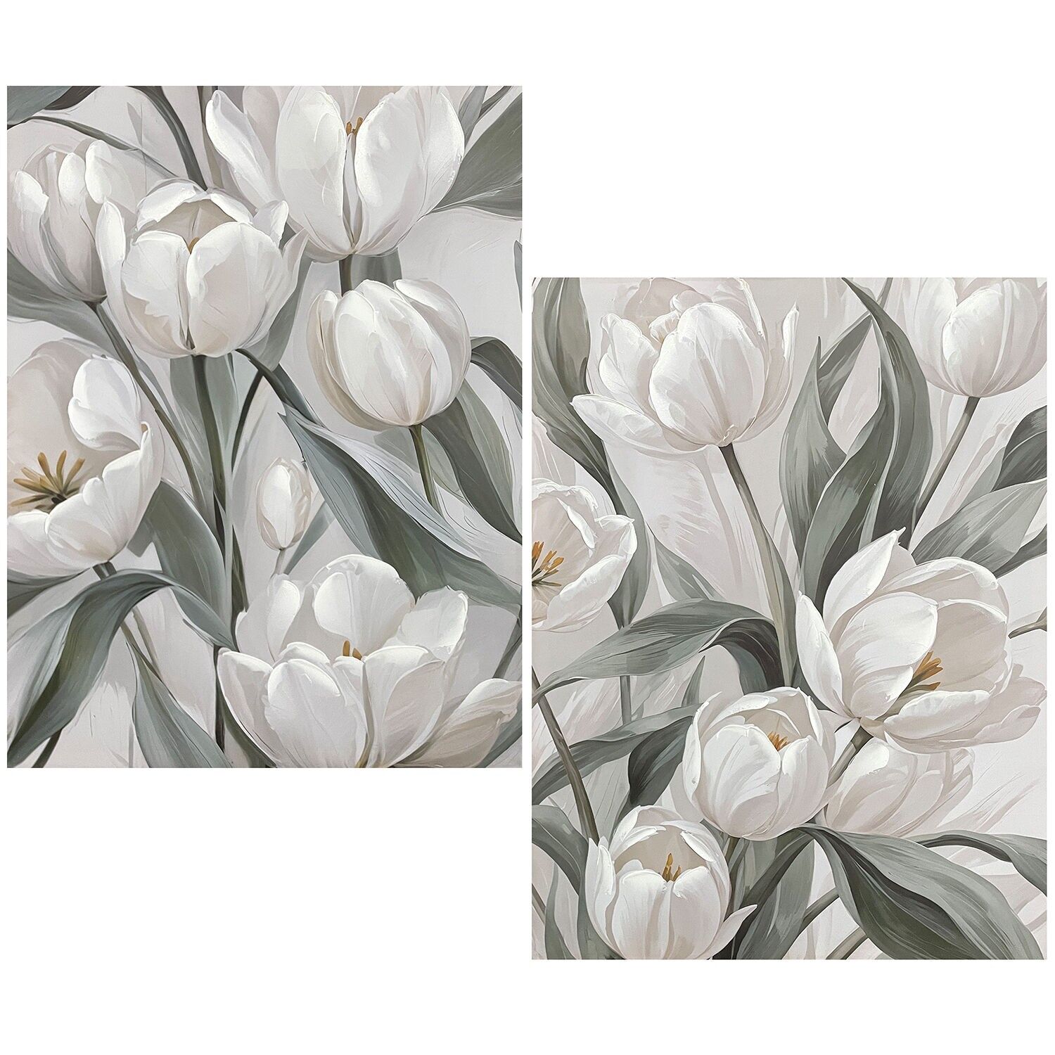 Tulpen-Leinwandgemälde, 40 % handgemalt, Standardgröße 60 x 3 x 80 cm ST69308