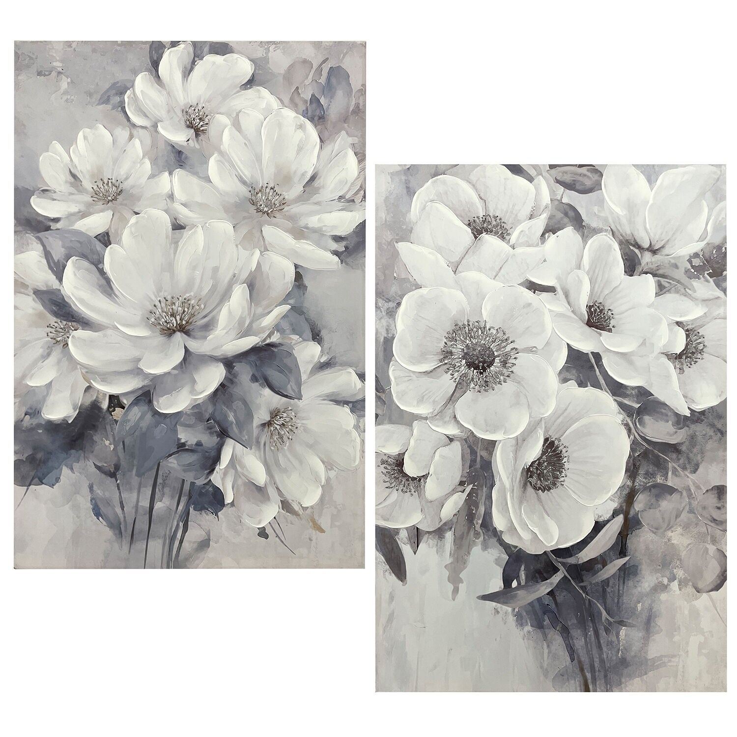 Leinwandgemälde mit Blumenmotiv, 40 % handgemalt, Standardgröße 80 x 3 x 120 cm ST69328