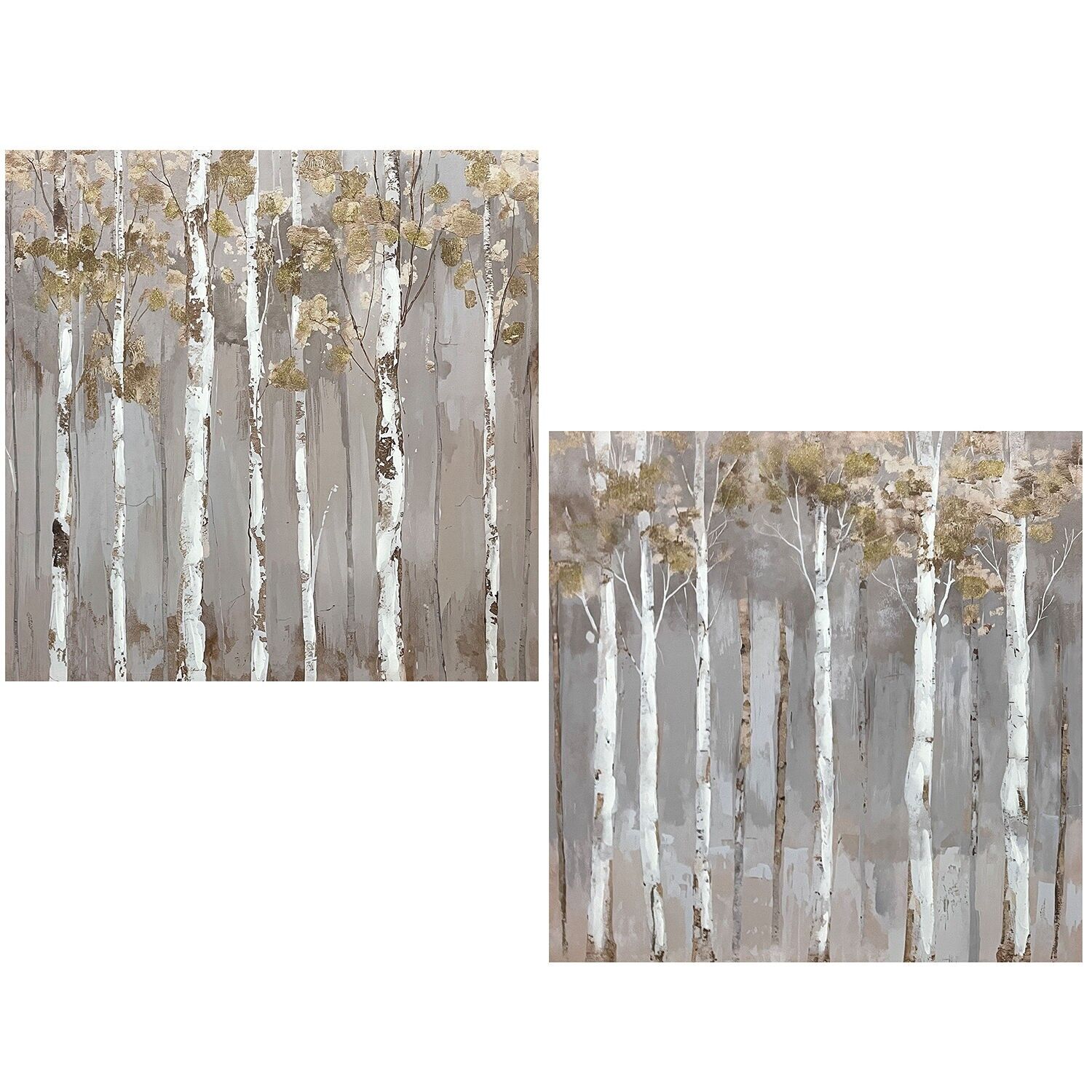 Leinwandbild mit Baummotiv, 40 % handgemalt, Standardgröße 80 x 3 x 80 cm ST69314