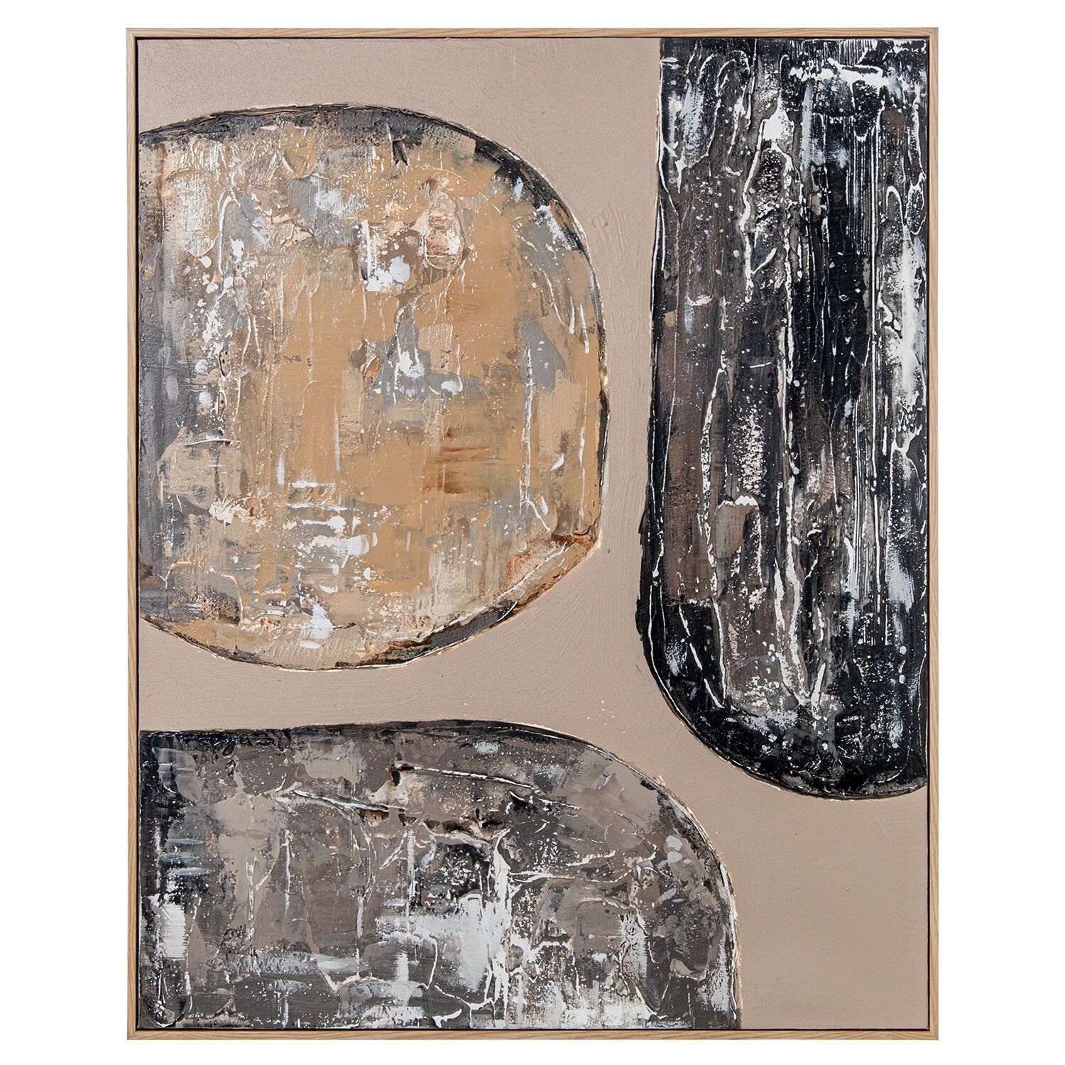 Abstraktes Leinwandbild, 80 x 100 cm, Rahmen 80 x 5 x 100 cm, ST69340