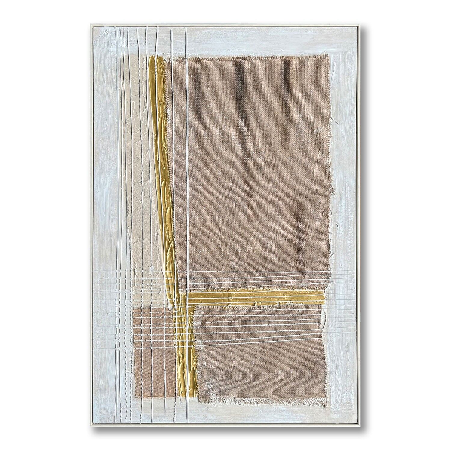 Abstract canvas painting with natural wood frame, 80x120cm, 82x122x4.5cm ST69357
