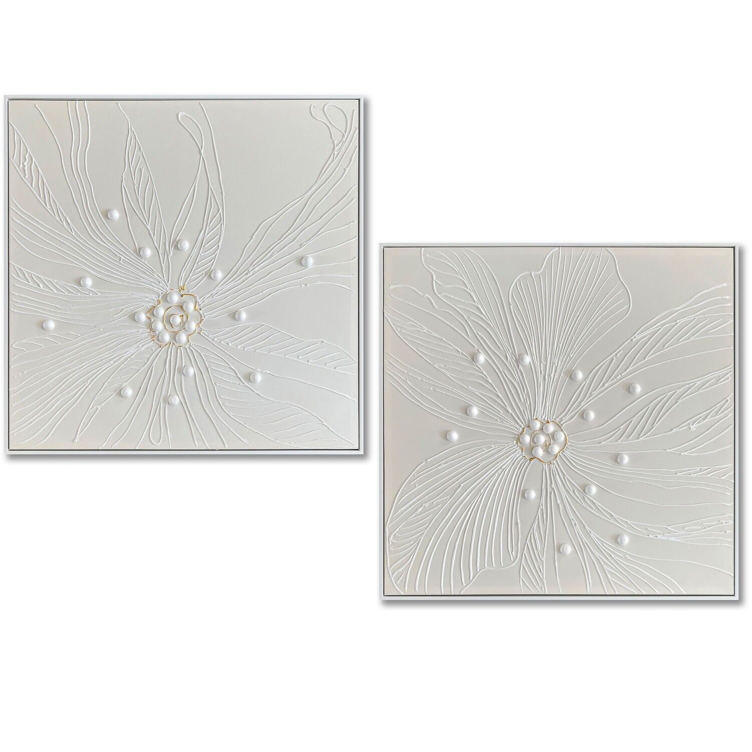 Abstract canvas print with natural wood frame, 78x78cm, 80x80x4cm ST69359