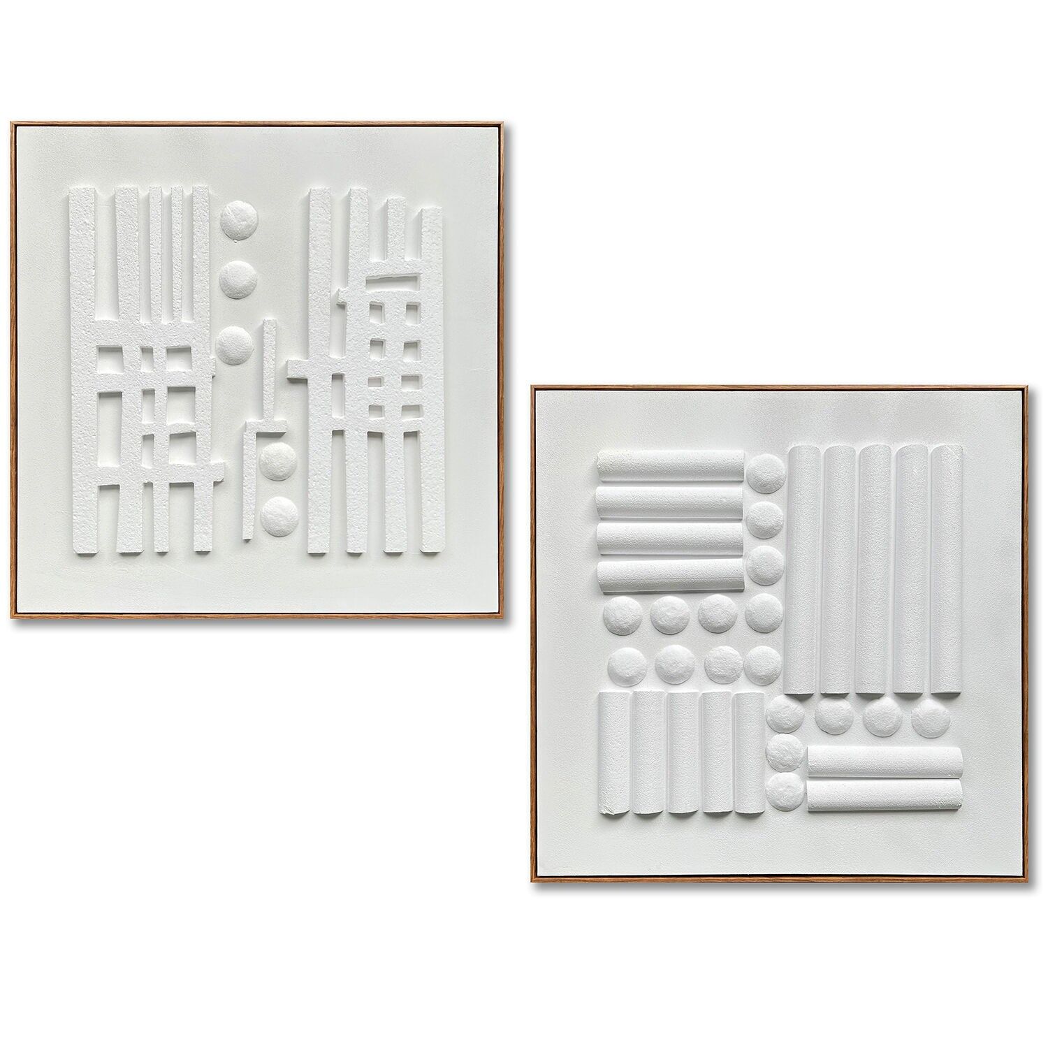 Abstract canvas painting with natural wood frame, 80x80cm, 82x82x4.5cm ST69360