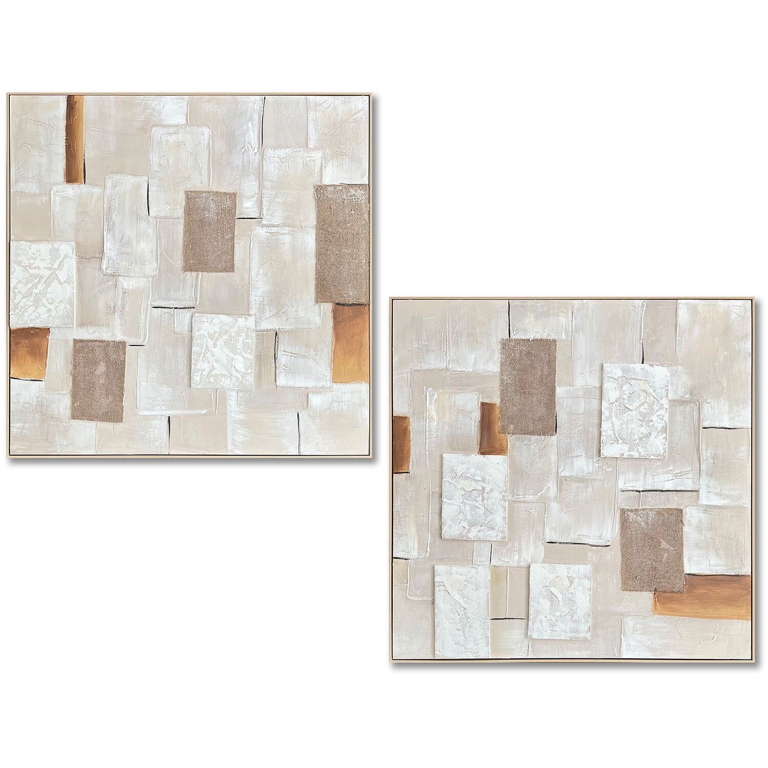 Canvas painting, natural wood frame, 100x100cm, abstract, 102x102x4.5cm ST69361