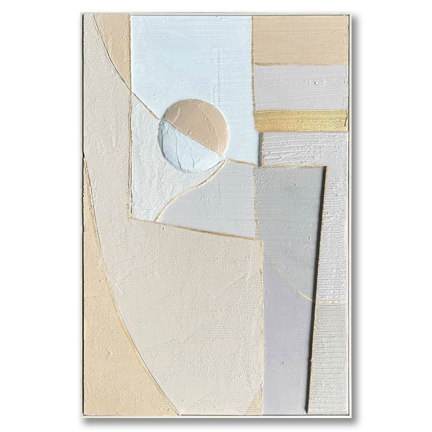 Abstract canvas painting with natural wood frame, 80x120cm, 82x122x4.5cm ST69363