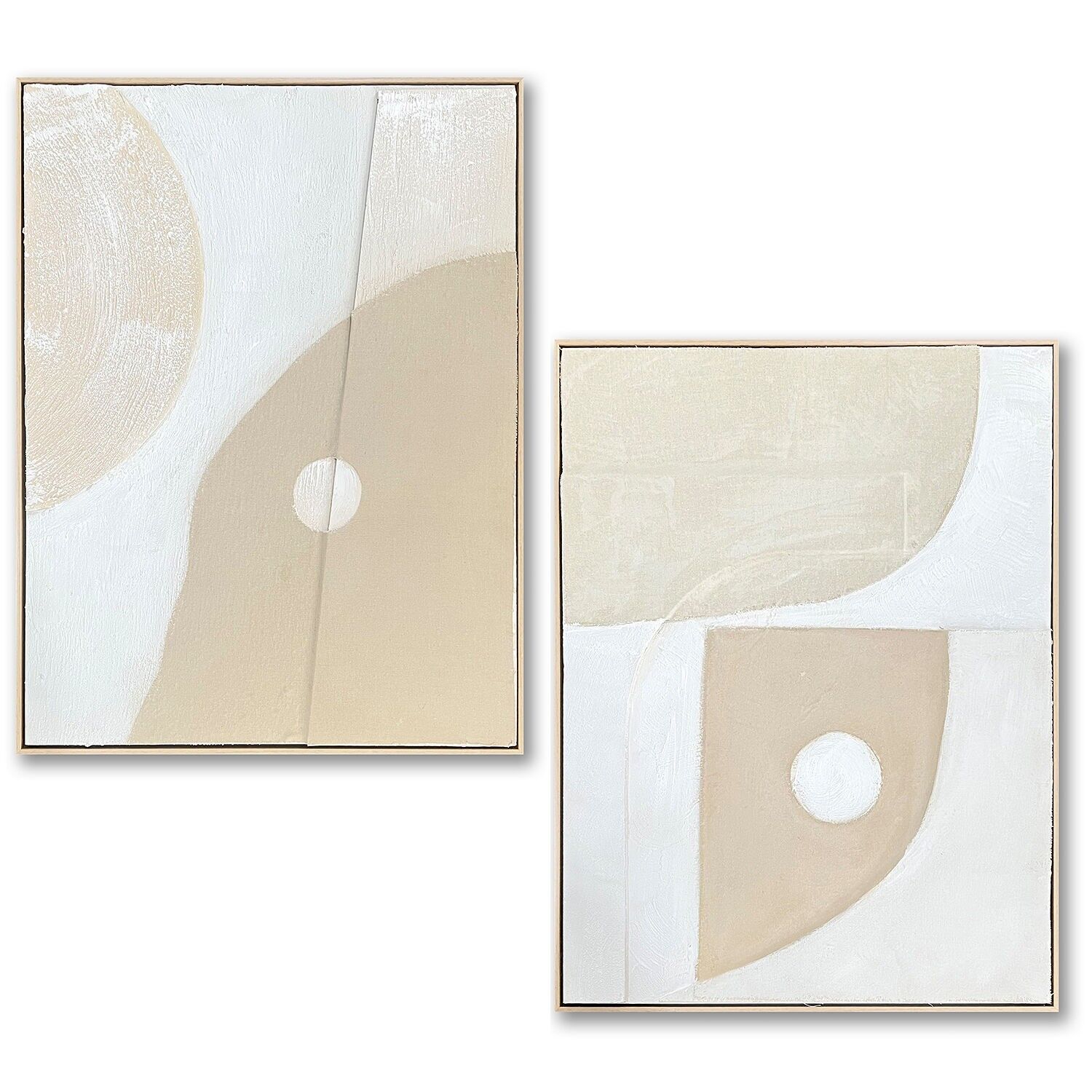 Abstract canvas painting with natural wood frame, 60x80cm, 62x82x4.5cm ST69368