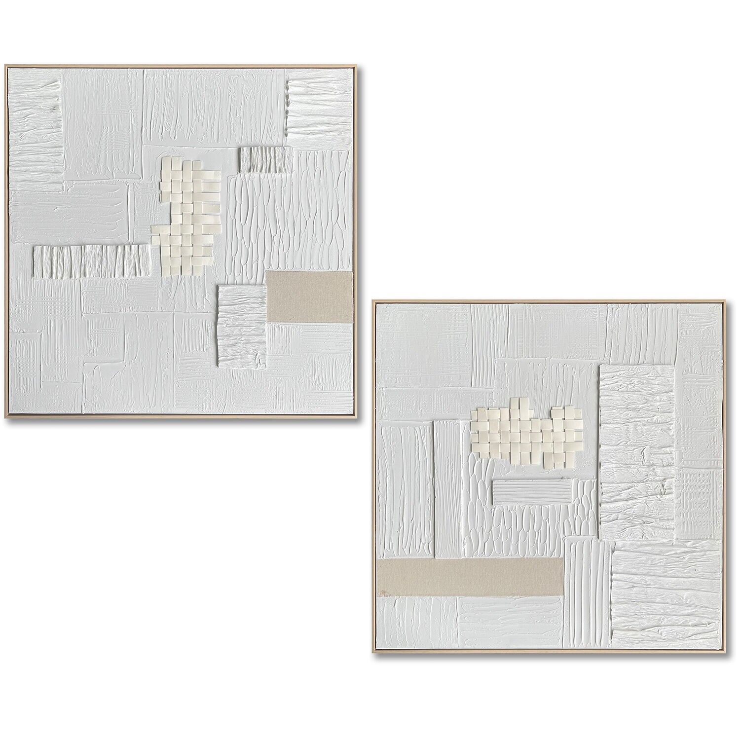 Abstract canvas painting with natural wood frame, 80x80cm, 82x82x4.5cm ST69371