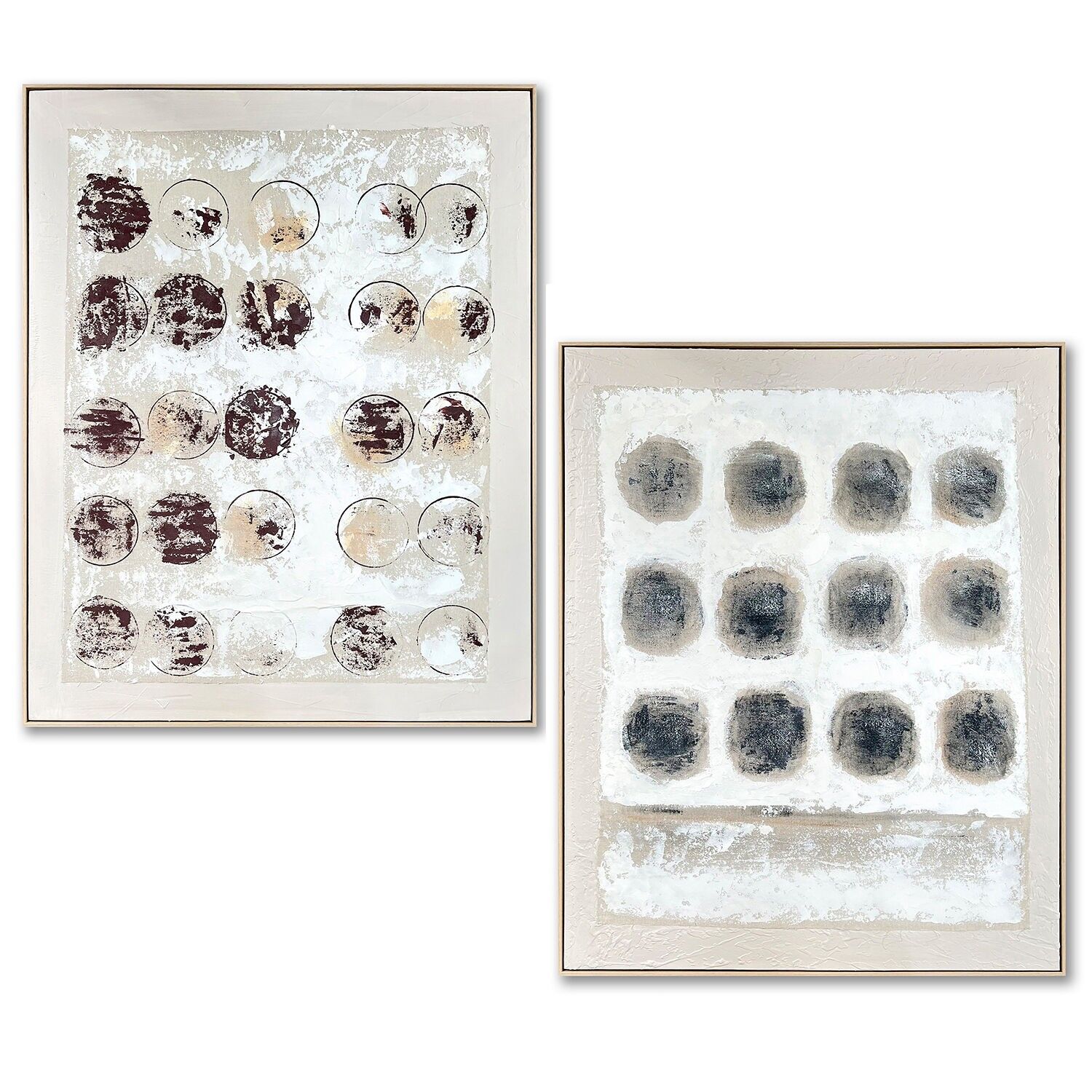 Abstract canvas painting with natural wood frame, 80x100cm, 82x102x4.5cm ST69369