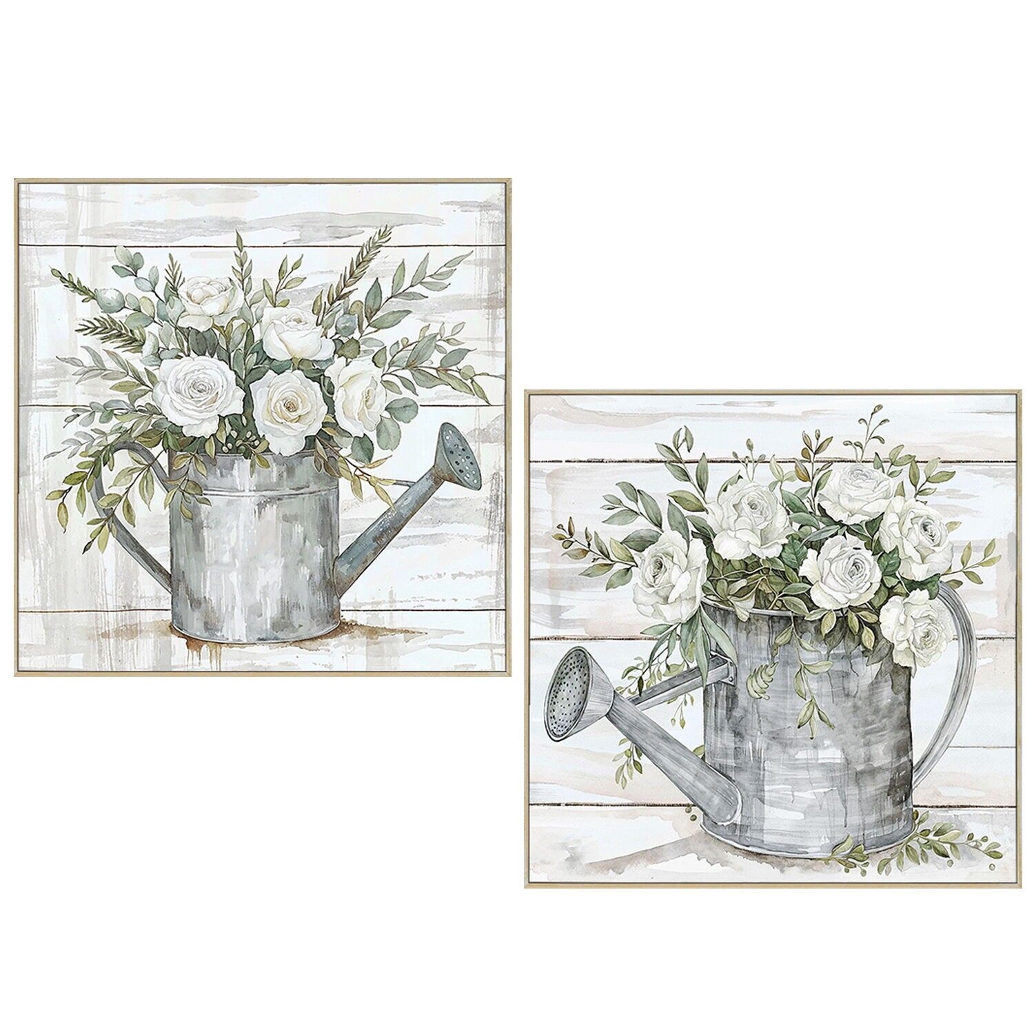 Leinwanddruck mit Naturholzrahmen, 60 x 60 cm, Gießkannen, 40 % Pin, 60 x 60 x 1,9 cm ST69431
