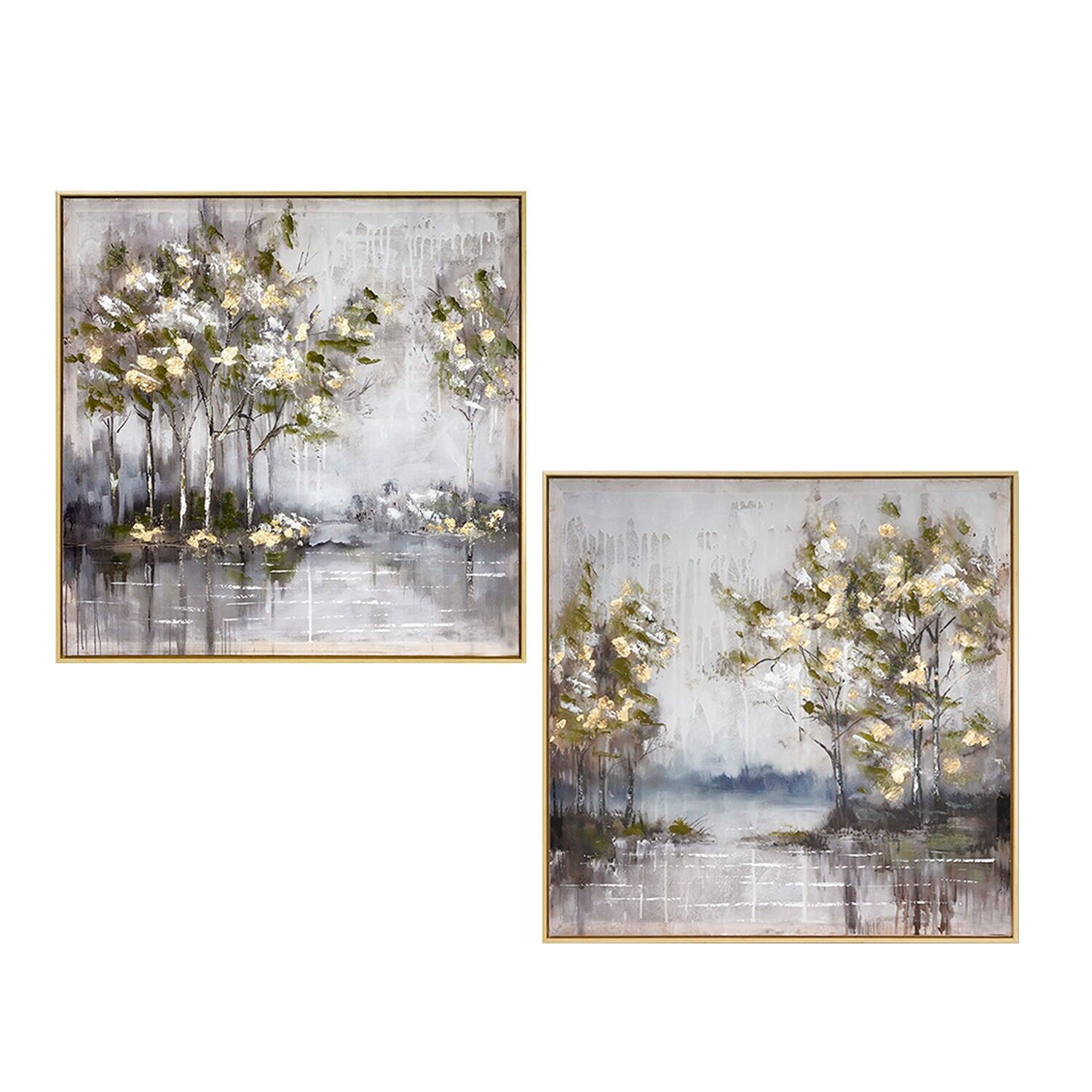 Leinwandbild mit Naturholzrahmen, 60 x 60 cm, Landschaftsmotiv, 40 % Farbauftrag, 60 x 60 x 3,5 cm ST69441