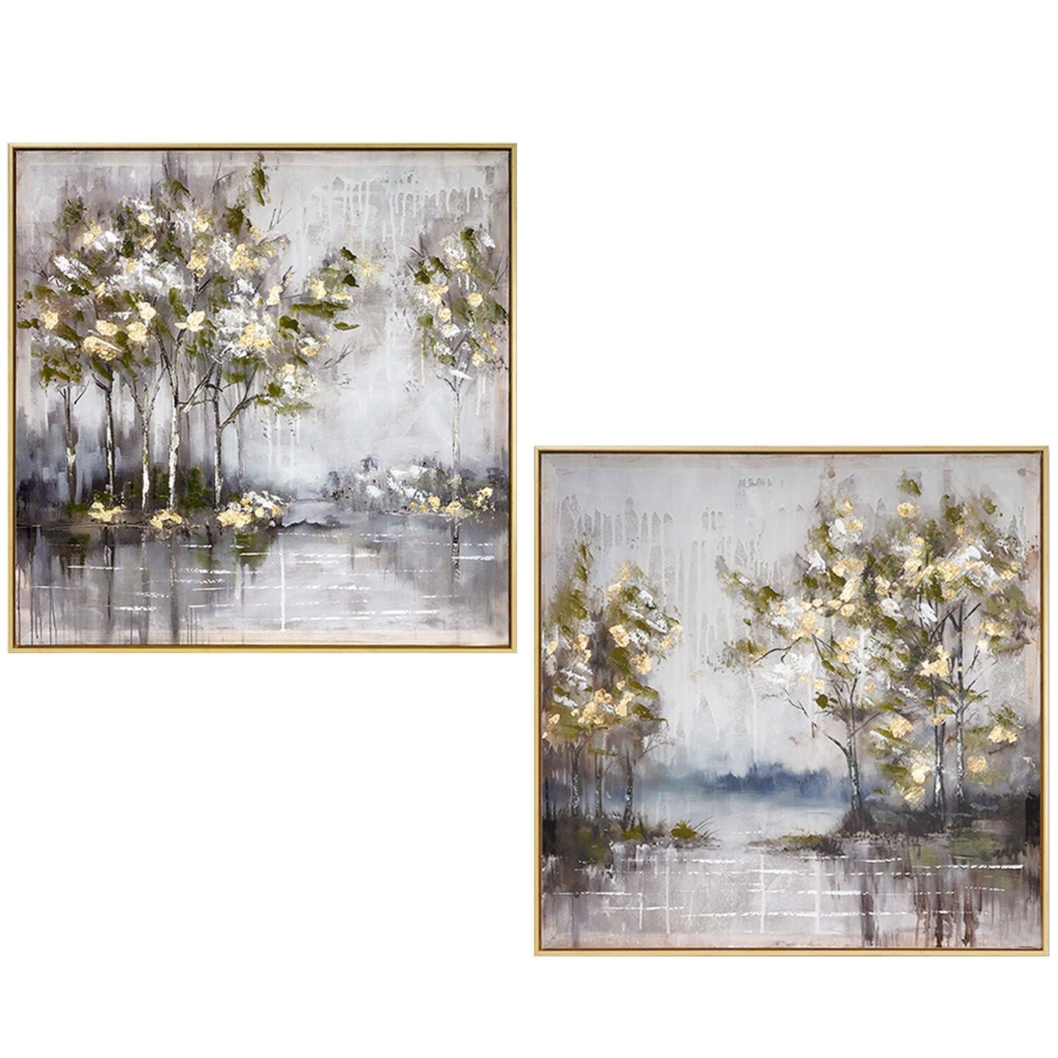 Leinwandbild mit Naturholzrahmen, 80 x 80 cm, Landschaftsmotiv, 40 % Farbanteil, 80 x 80 x 3,5 cm, ST69442