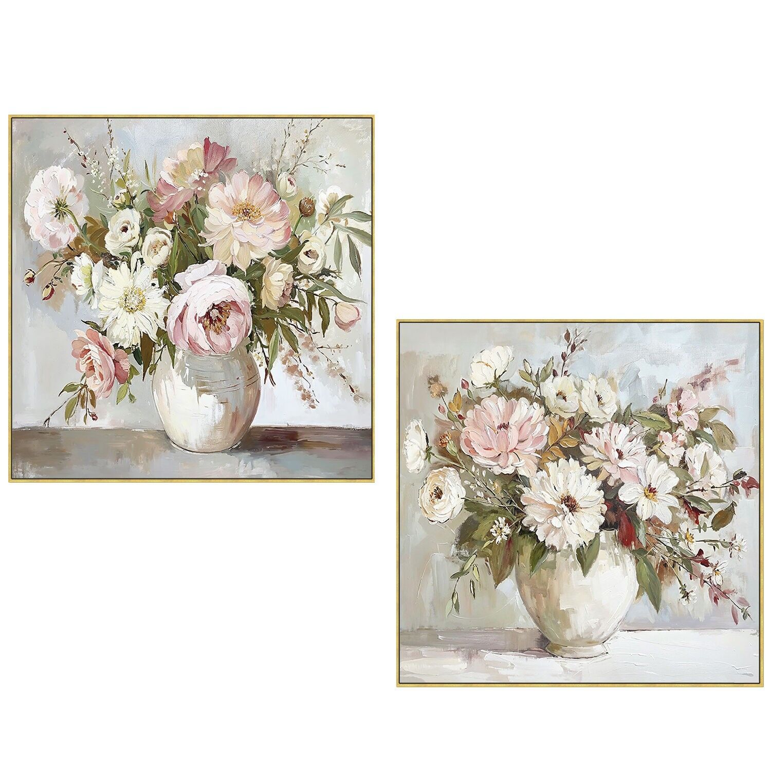 Leinwandbild mit Naturholzrahmen, 80 x 80 cm, Vasen, 80 % Farbe, 80 x 80 x 3,5 cm ST69436