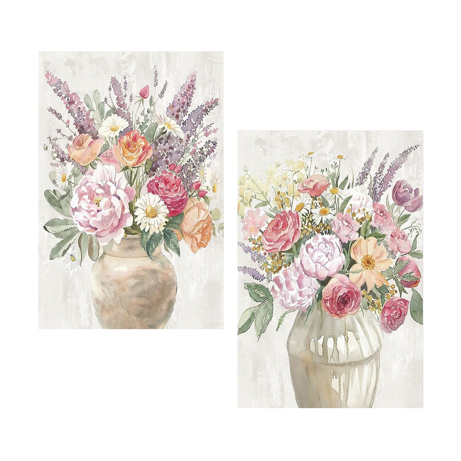 Naturleinwandgemälde 40x60cm Vasenblumen 40% bemalt auf 40x60x3cm ST69454