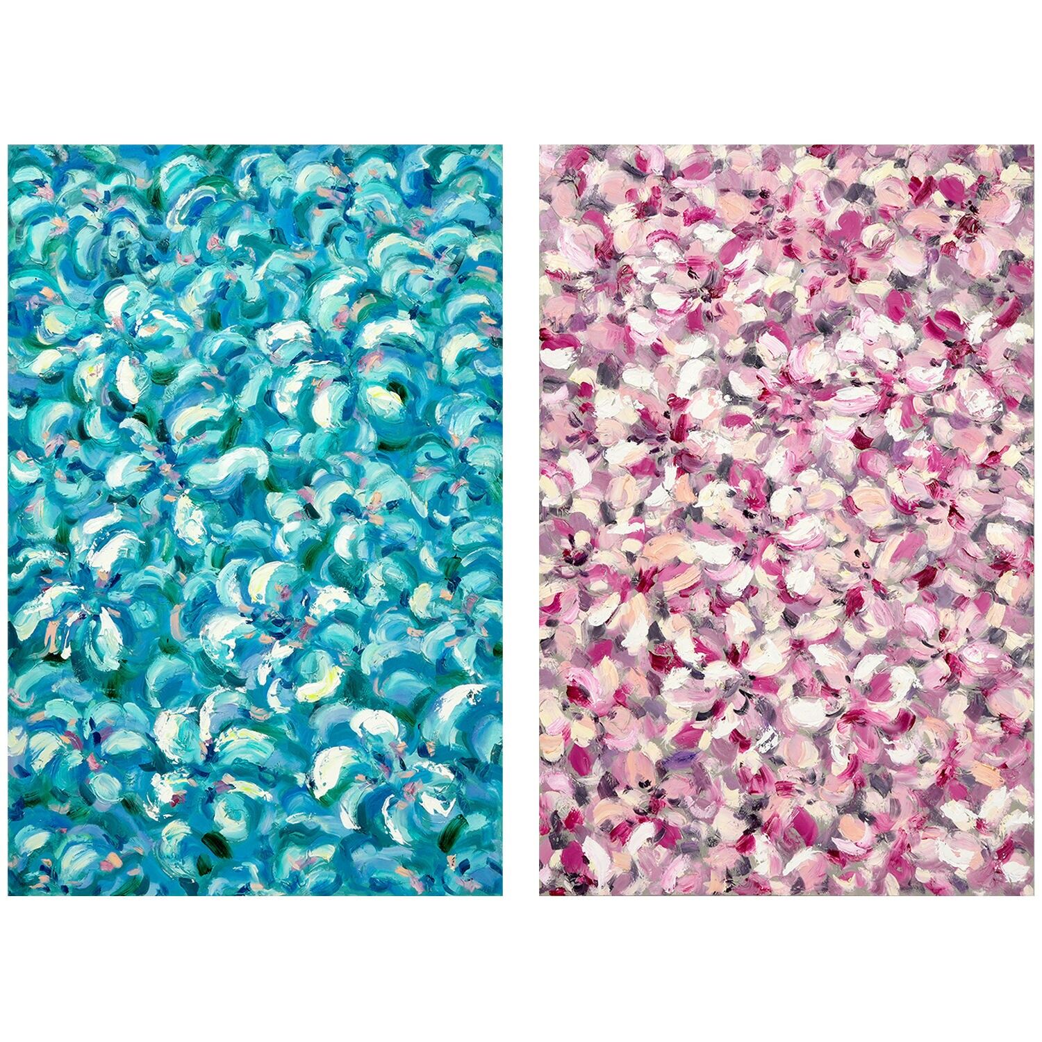 Naturleinwandgemälde 80x120cm, Blumen 40% handgemalt 80x120x3cm ST69466