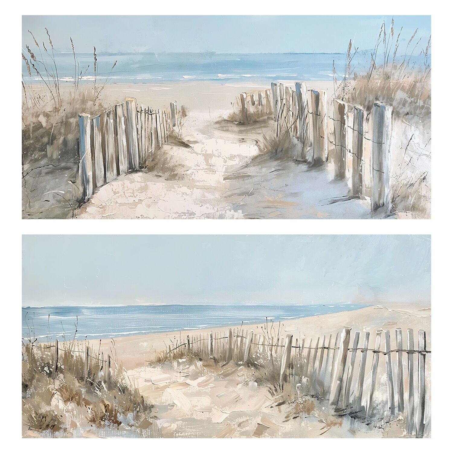 Naturfarbenes Leinwandgemälde 120x60cm, maritim, 40% handgemalt 120x60x3cm ST69469