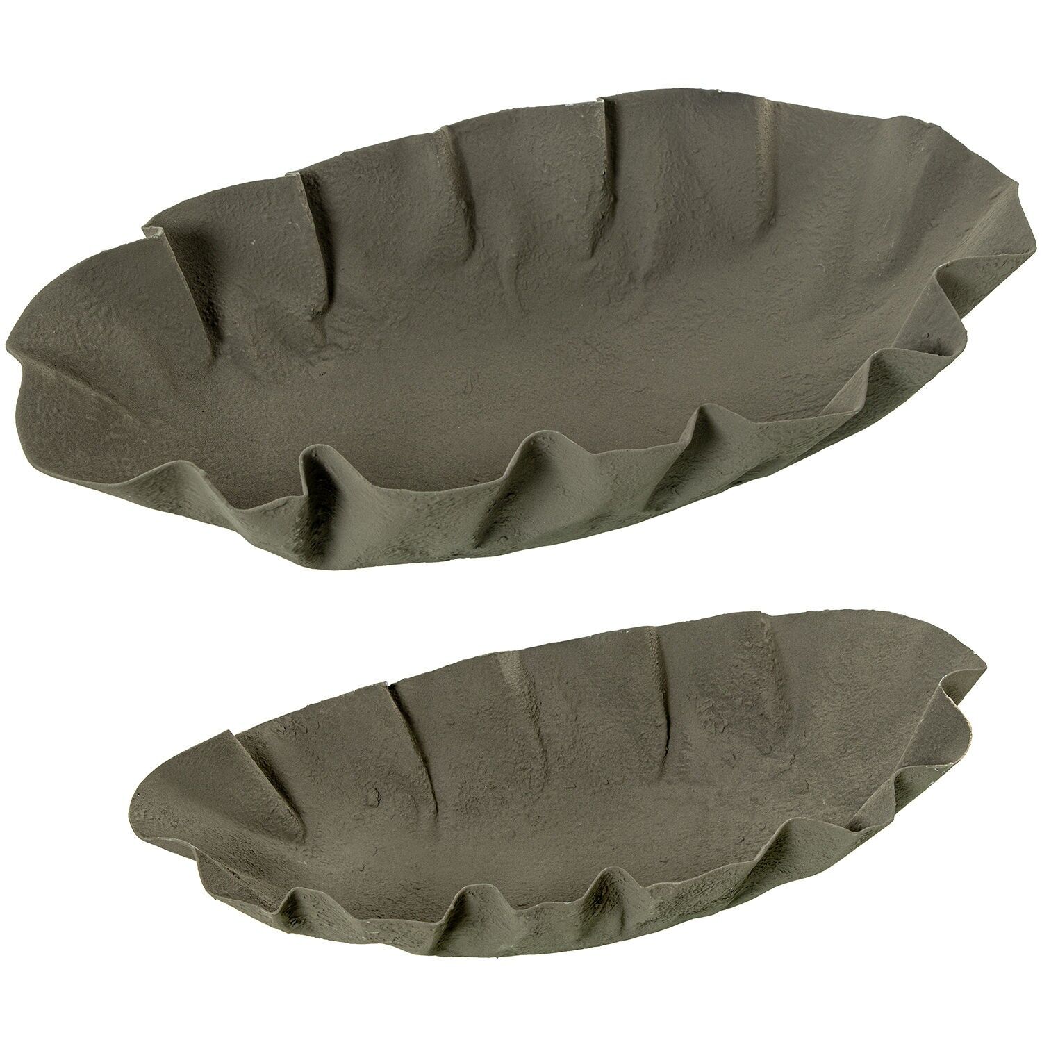 Set aus 2 grünen Tischdekorationen aus Eisenmetall, 58,5 x 35 x 15 cm und 46 x 25 x 10 cm, ST70975