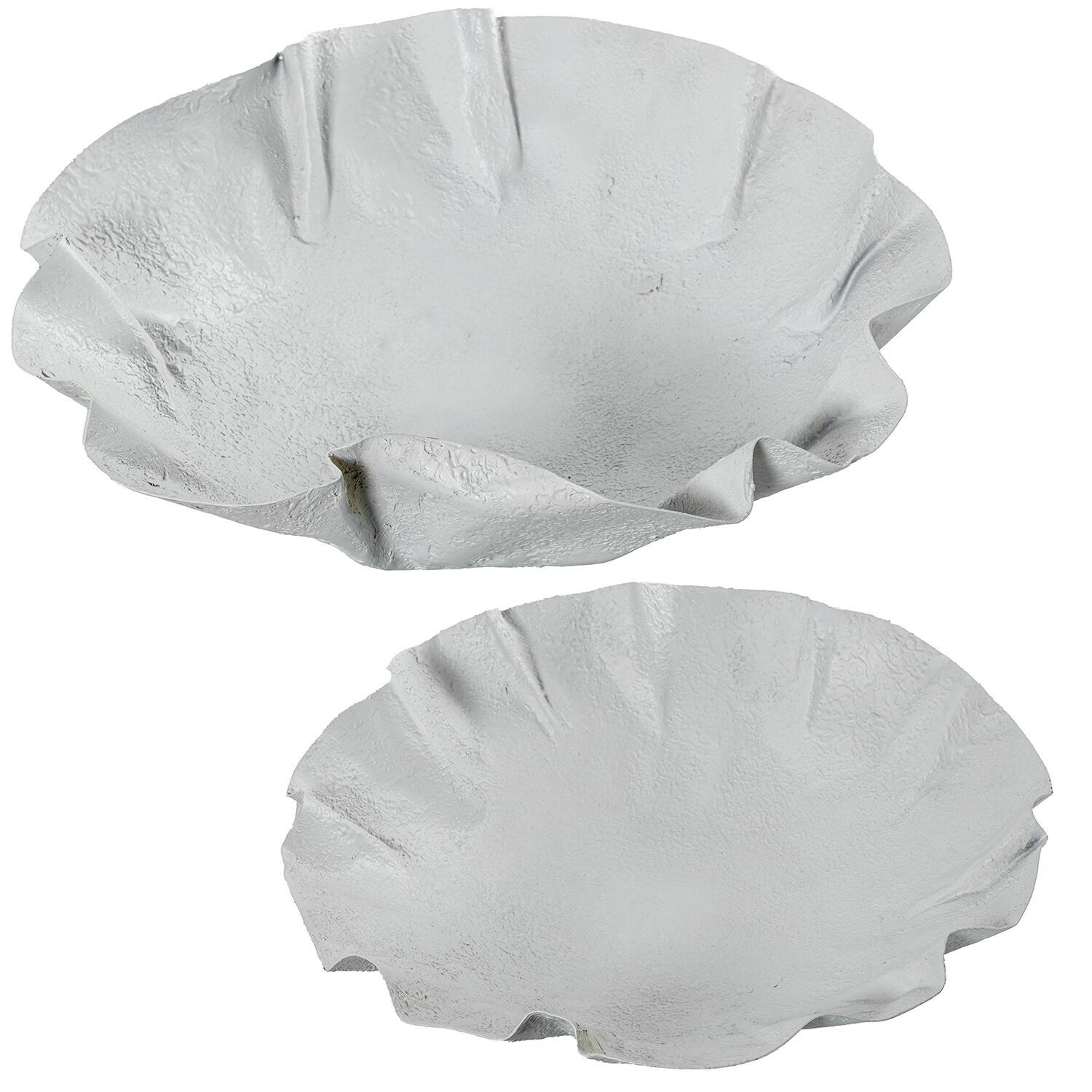 Set 2 centros metal hierro blanco 48, 5x49x11 y 40x40x10cm ST70972