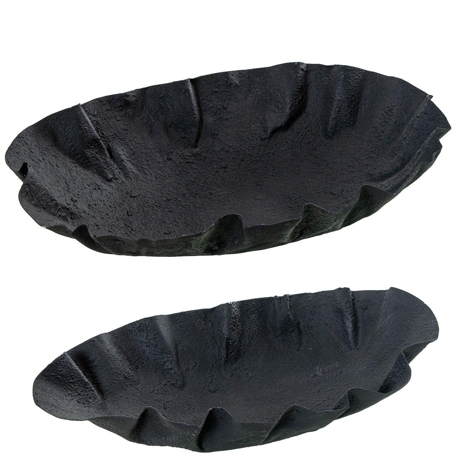 Set aus 2 schwarzen Tischdekorationen aus Eisen, 58,5 x 35 x 15 cm und 46 x 25 x 10 cm, ST70976