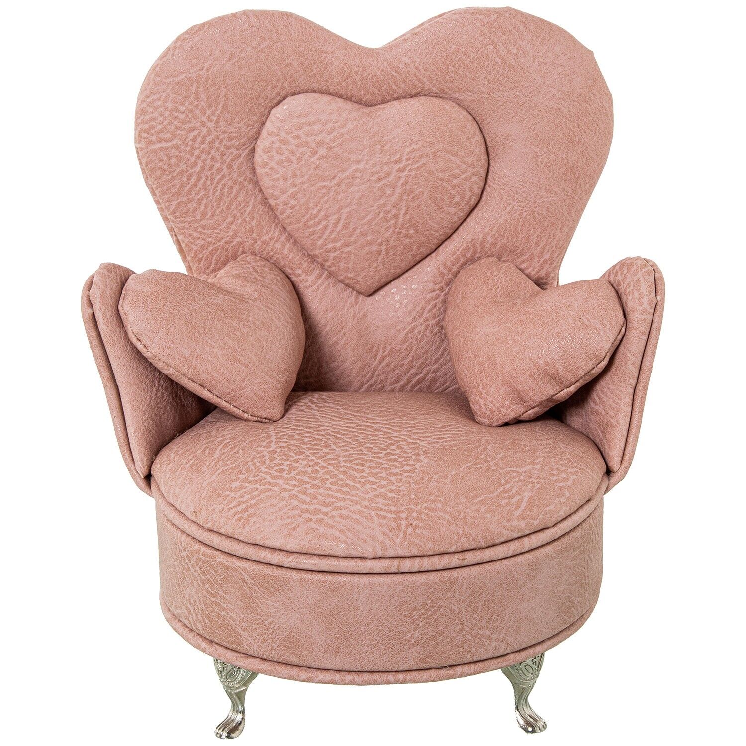 Faux leather jewelry box with mirror, rose armchair, 155x12x18cm ST70995