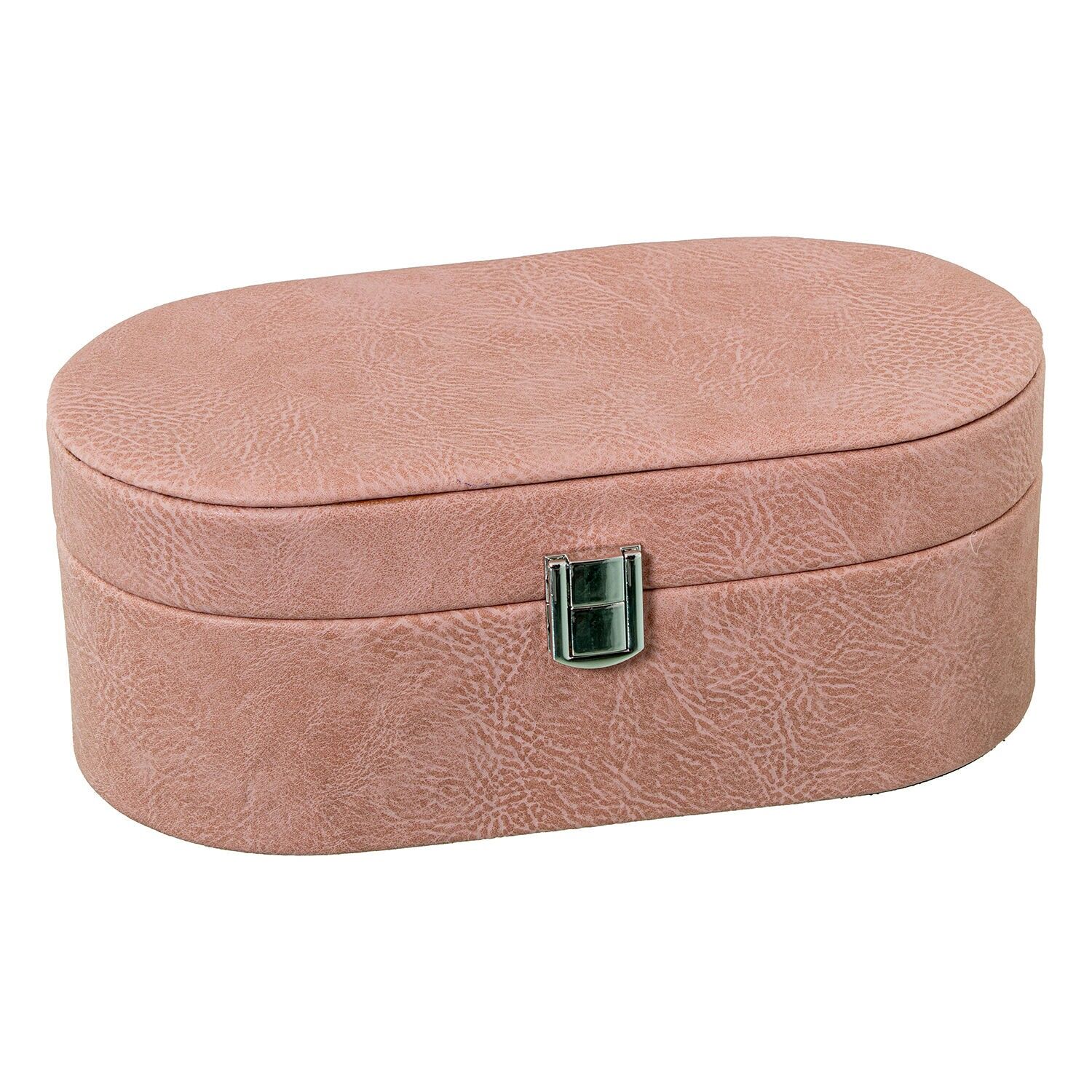 Joyero polipiel con espejo rosacon cierre 255x13x10cm ST70993